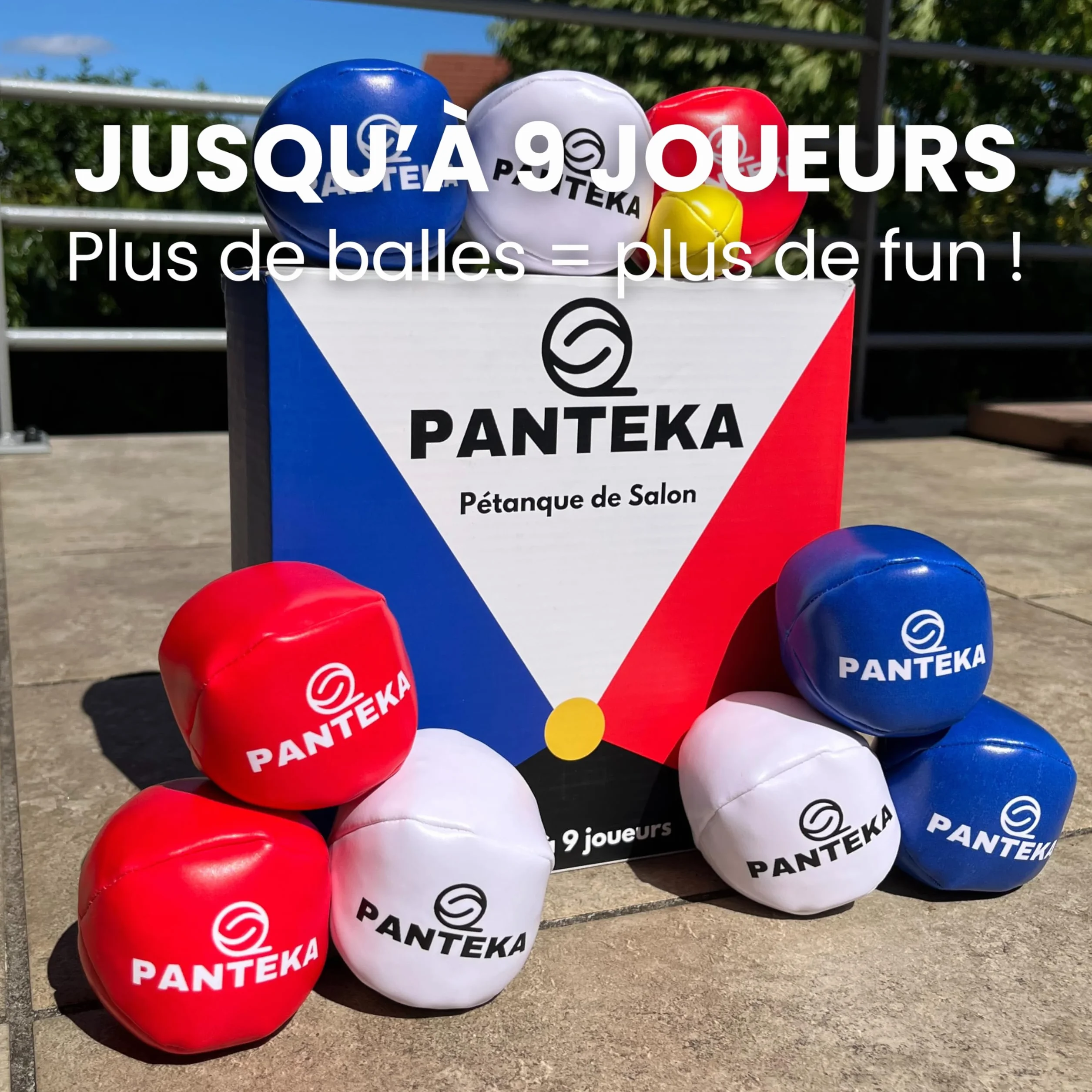 Pétanque de Salon - Jeu de 9 Boules et Cochonnet - Jusqu'à 9 Joueurs - Intérieur et Tout Terrain