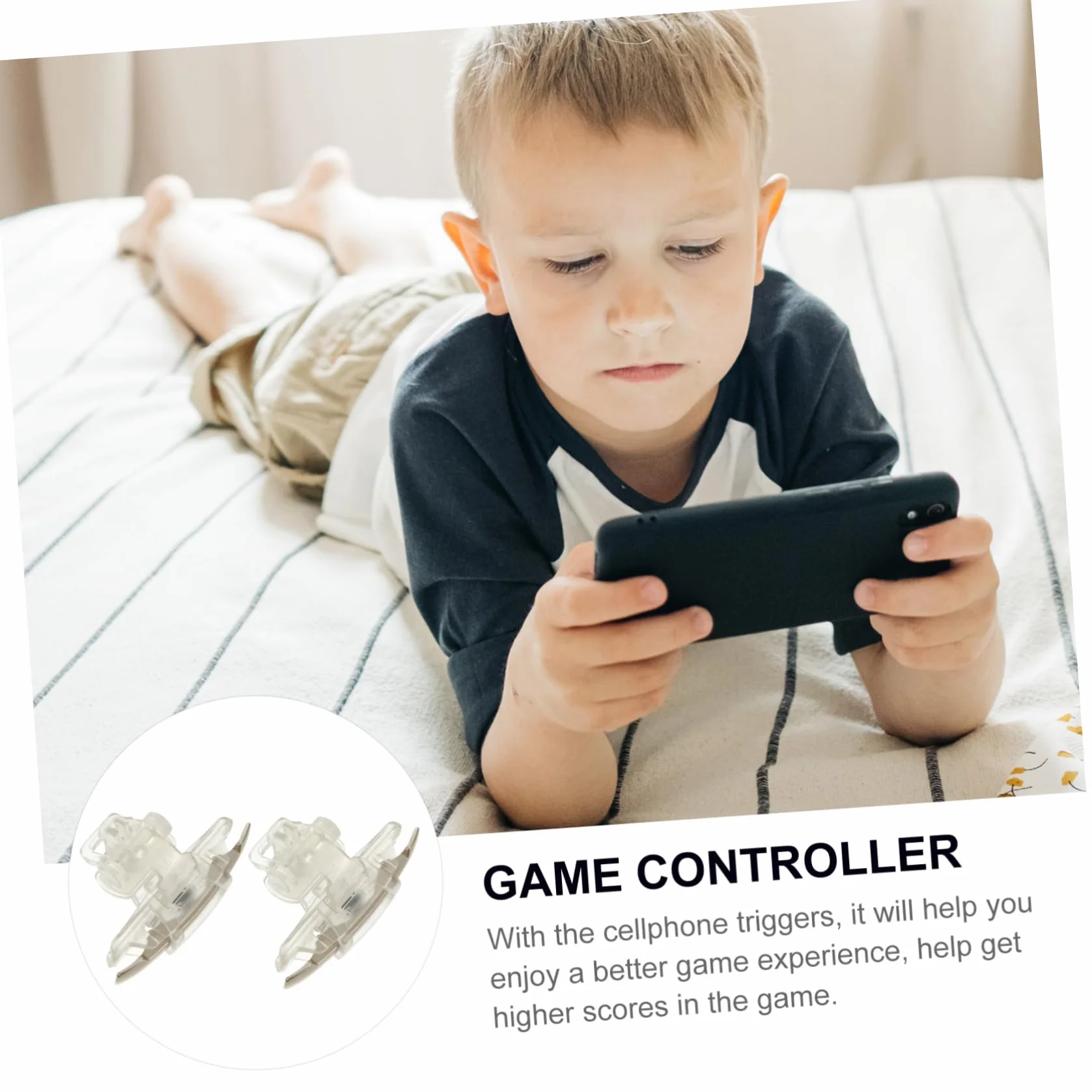 Manette De Jeu pour Smartphone Tirs, Déclencheur Mobile, Accessoire Transparent, Pince Réglable, Compatible Téléphone Portable, Jeu Shooting, Ensemble 2 Pièces