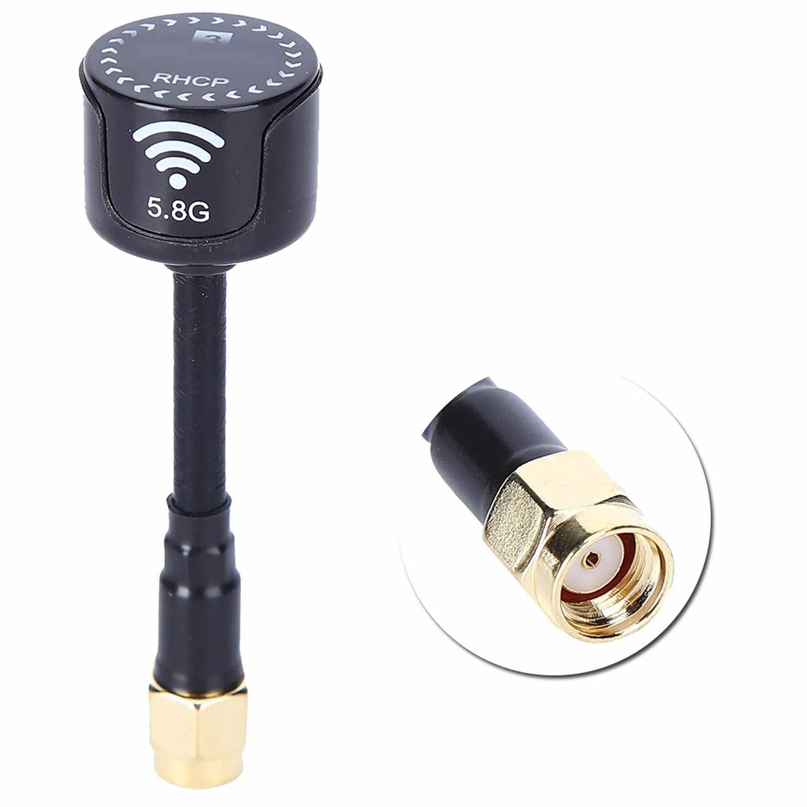 Alomejor Antenne à Gain élevé 5.8Ghz 3dBi RHCP Installation Flexible Fort pour FPV Racing Drone RC Pièces Accessoire (N-oir)