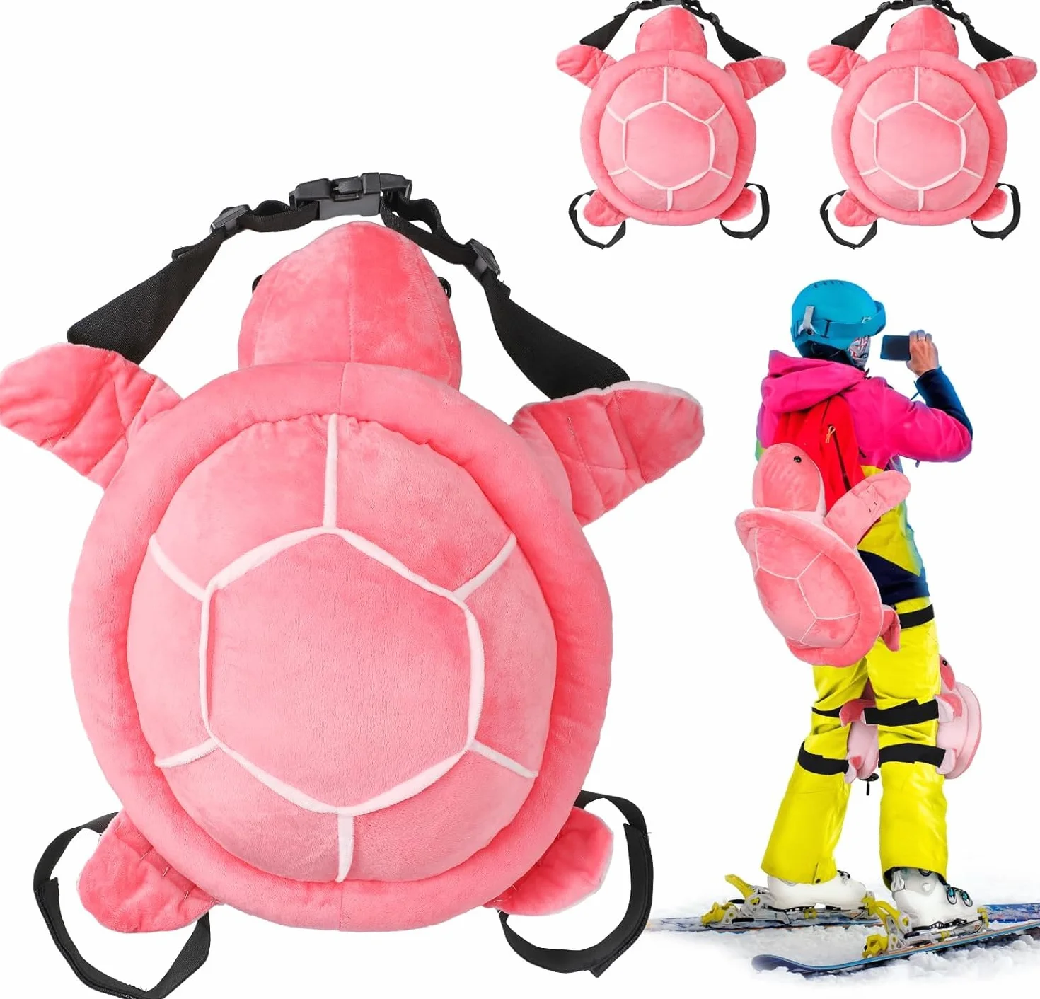 Lot de 3 protections tortues 3D pour snowboard, ski, protection hanches, genouillère enfants adultes