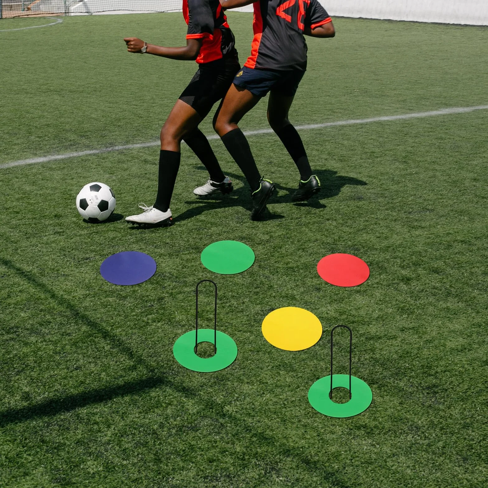 Support pour Cônes de Football en Fer Noir, Étagère Multifonction pour Disques et Bases