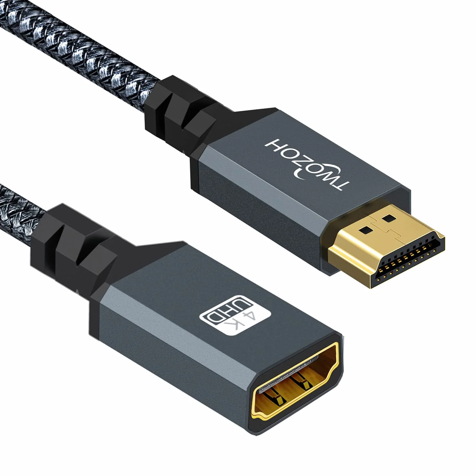 Câble d'Extension HDMI Mâle vers Femelle Twozoh, Rallonge Nylon Tressé 2.0 4K@60Hz 3D HDR (1,5M)