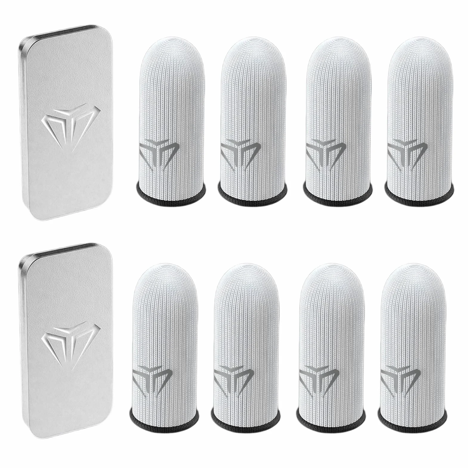 Gaming Finger Sleeves 8 Pièces, Protege Doigt pour Gaming Respirant et Anti-Transpiration pour Écran Tactile Protège-Doigts Haute Sensibilité pour PUBG/Out Mobile Gaming sur Android et iOS