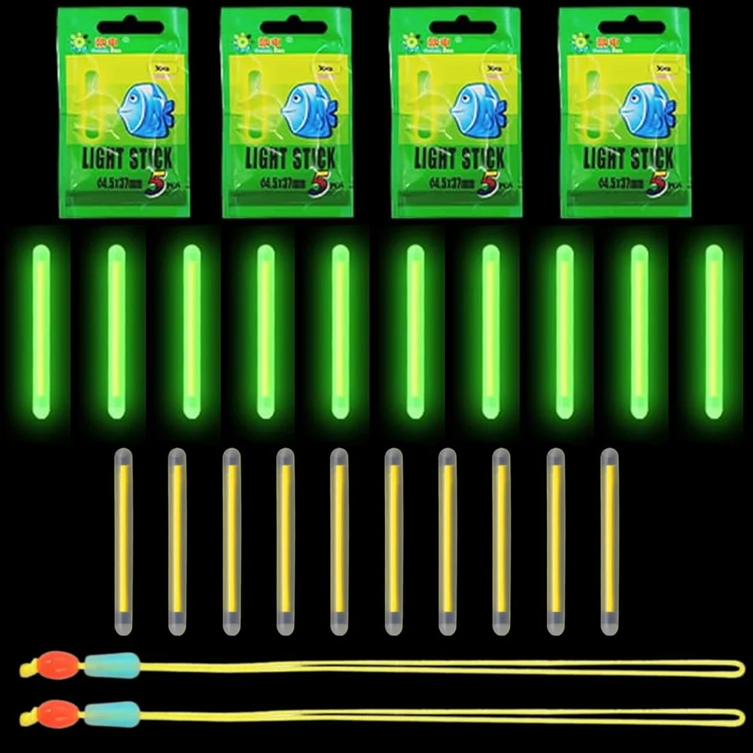 Bâtons lumineux fluorescents pour pêche de nuit - Accessoires cannes flotteurs