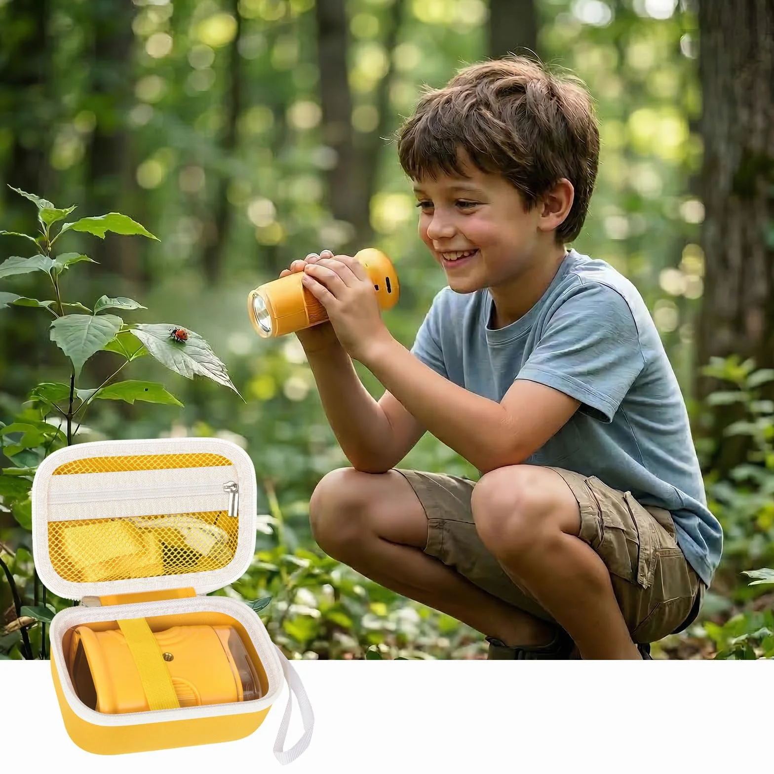 Étui de microscope pour enfants BMDSAE/pour microscope numérique portable Edubini 1000x, support de rangement portable pour câble de charge et accessoires de cartes SD (boîte uniquement)