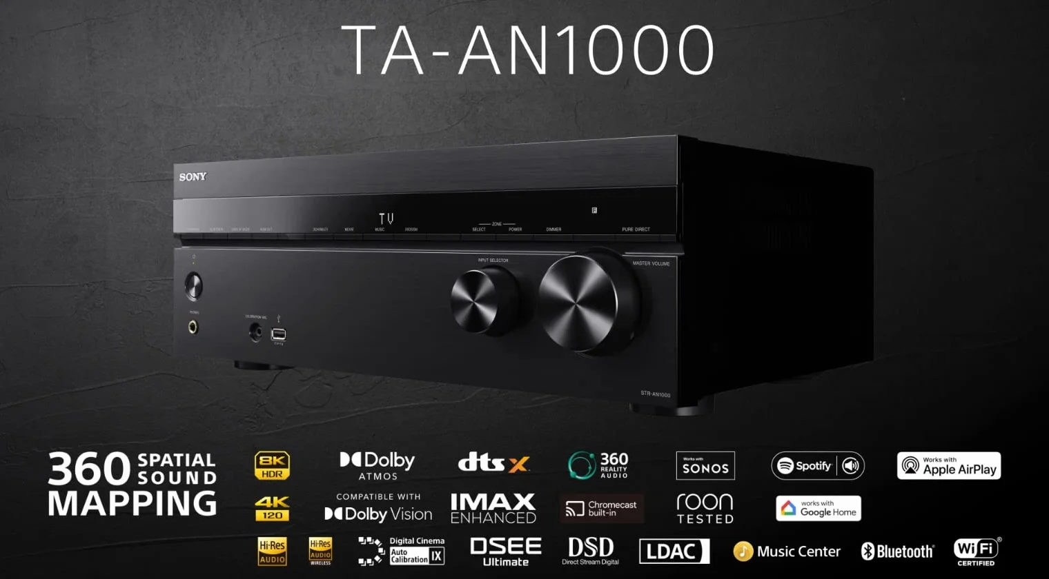 Sony TA-AN1000 Amplificateur AV 8K 7.2 canaux 360 Spatial Sound Mapping