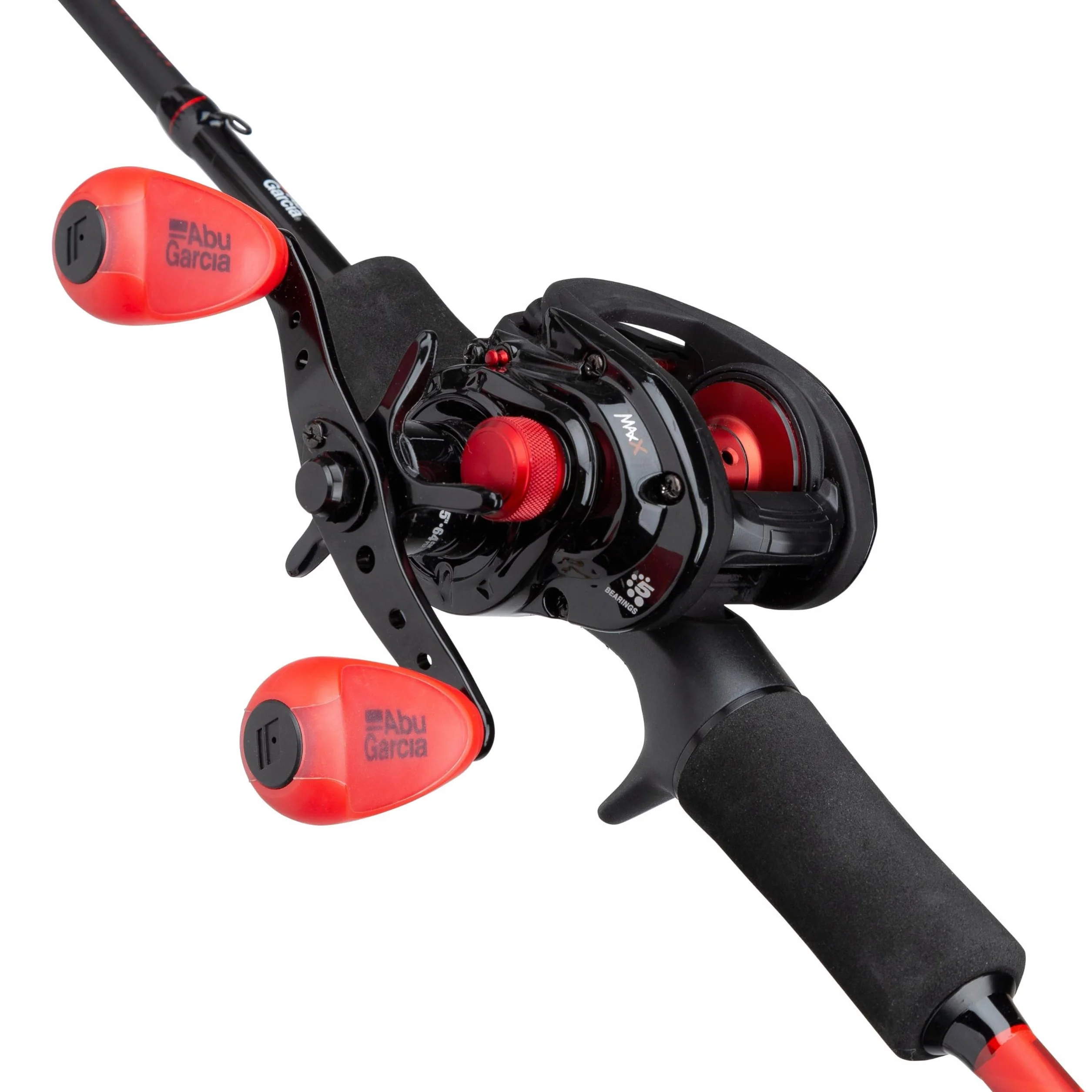 Abu Garcia Max® X Casting Combo | Canne à pêche et Moulinet Baitcast Profil Bas pour Brochet, Perche, Sandre | Noir/Rouge
