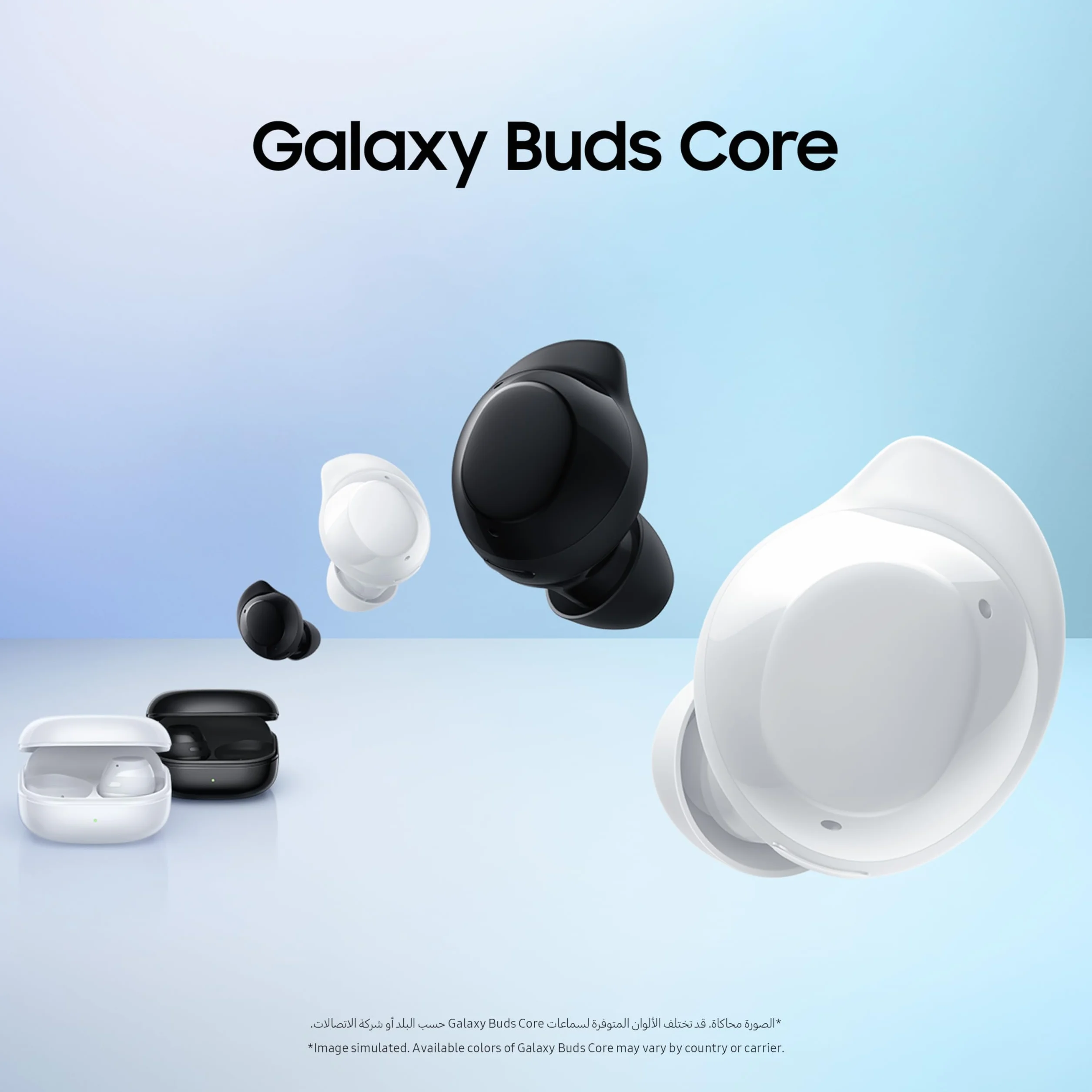 Samsung Galaxy Buds Core True Écouteurs Bluetooth sans Fil, Suppression Active du Bruit, Ajustement sécurisé avec Embout d'aile, appariement Facile, Commutation Automatique, contrôle Tactile, Noir
