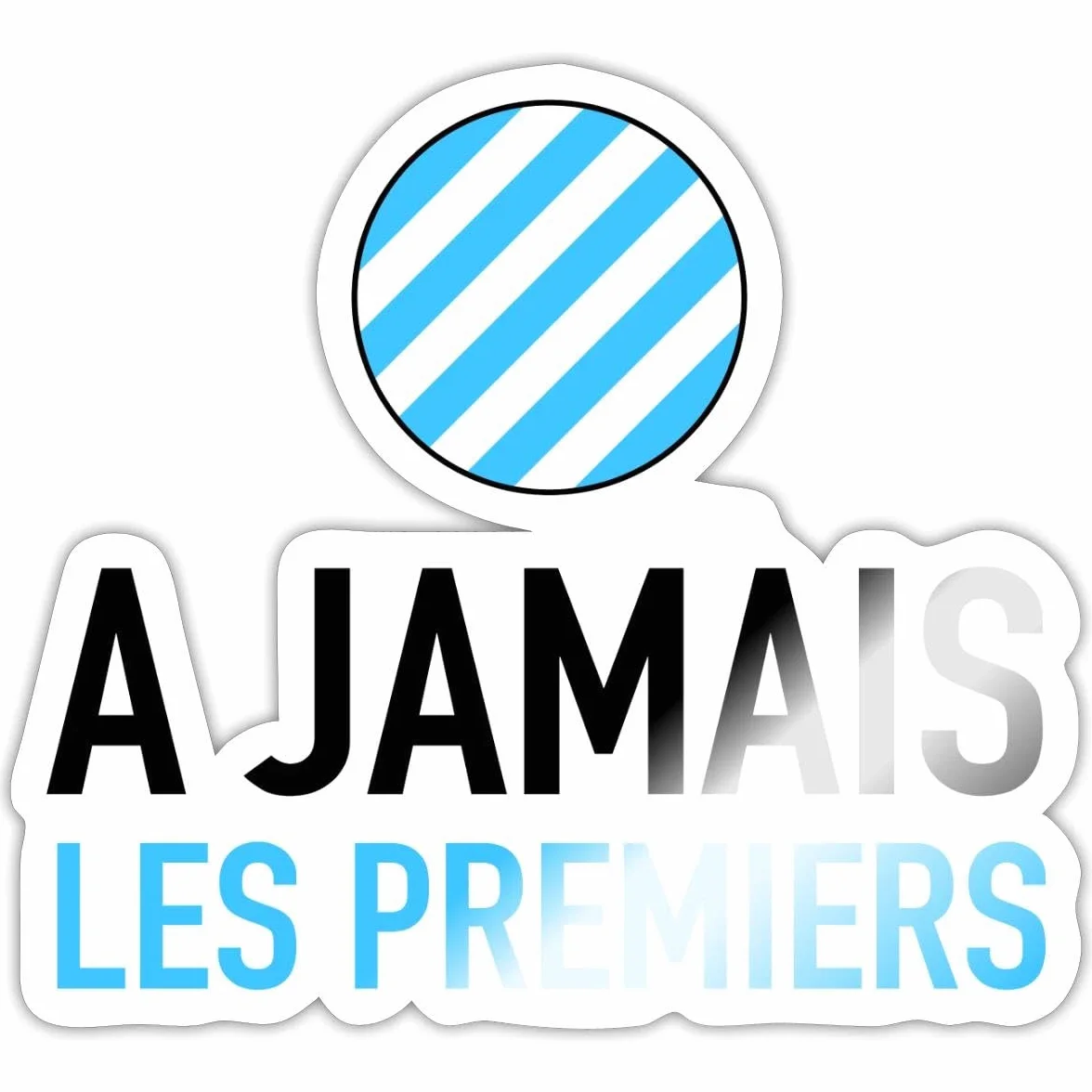 Spreadshirt À Jamais Les Premiers Marseille OM Supporter Autocollant Sticker 10 x 10 cm blanc brillant