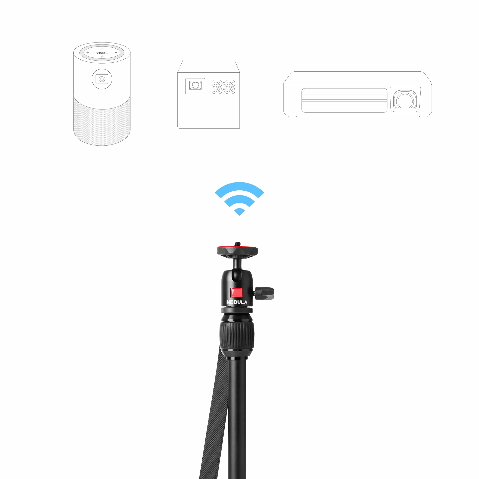 Nebula Capsule Trépied Réglable Projecteur, Alliage d'Aluminium avec Rotule pour Pico Projecteur