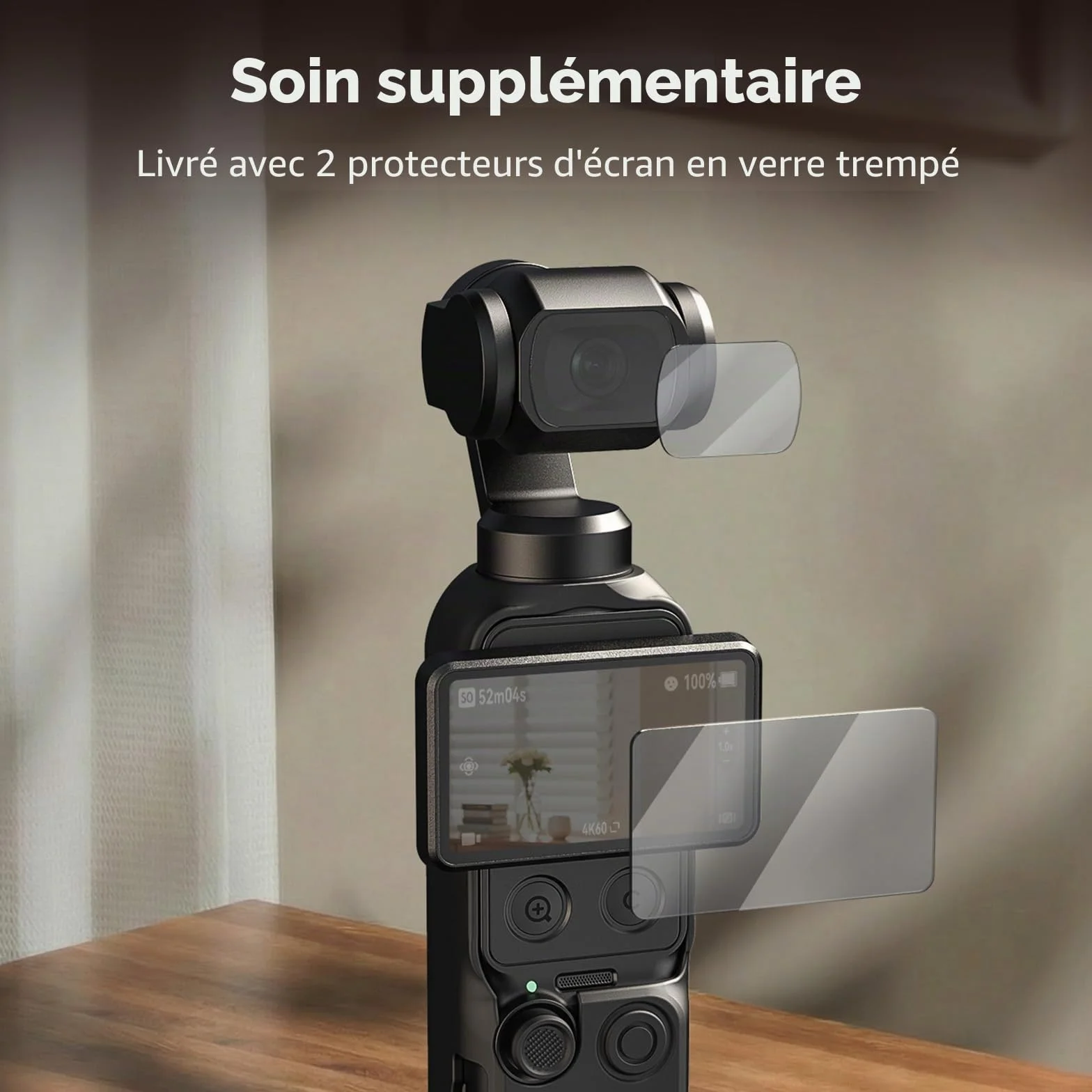 SMALLRIG Étui de Protection en Silicone pour DJI Osmo Pocket 4 - Protection Modulaire Multi-Directionnelle, Matériau en Silicone Souple, avec Protecteur d'Écran en Verre Trempé et Dragonne - 6007