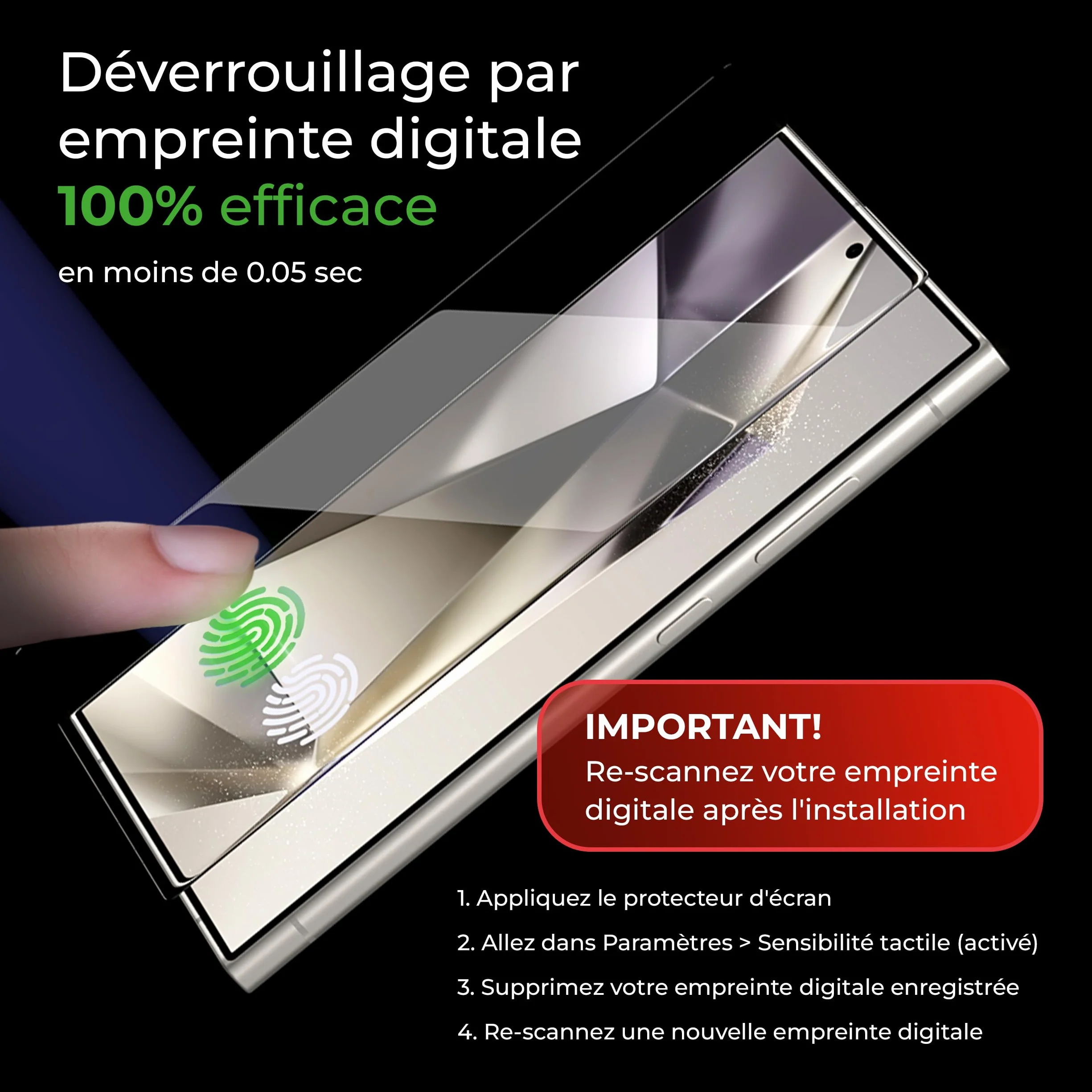 Deppa | Lot de 2 | pour Samsung S25 Ultra (6.9') Verre Trempé avec Kit de pose facile | Anti-Poussière & Anti-Bulles | Résistant aux Chocs | Couverture Complète |