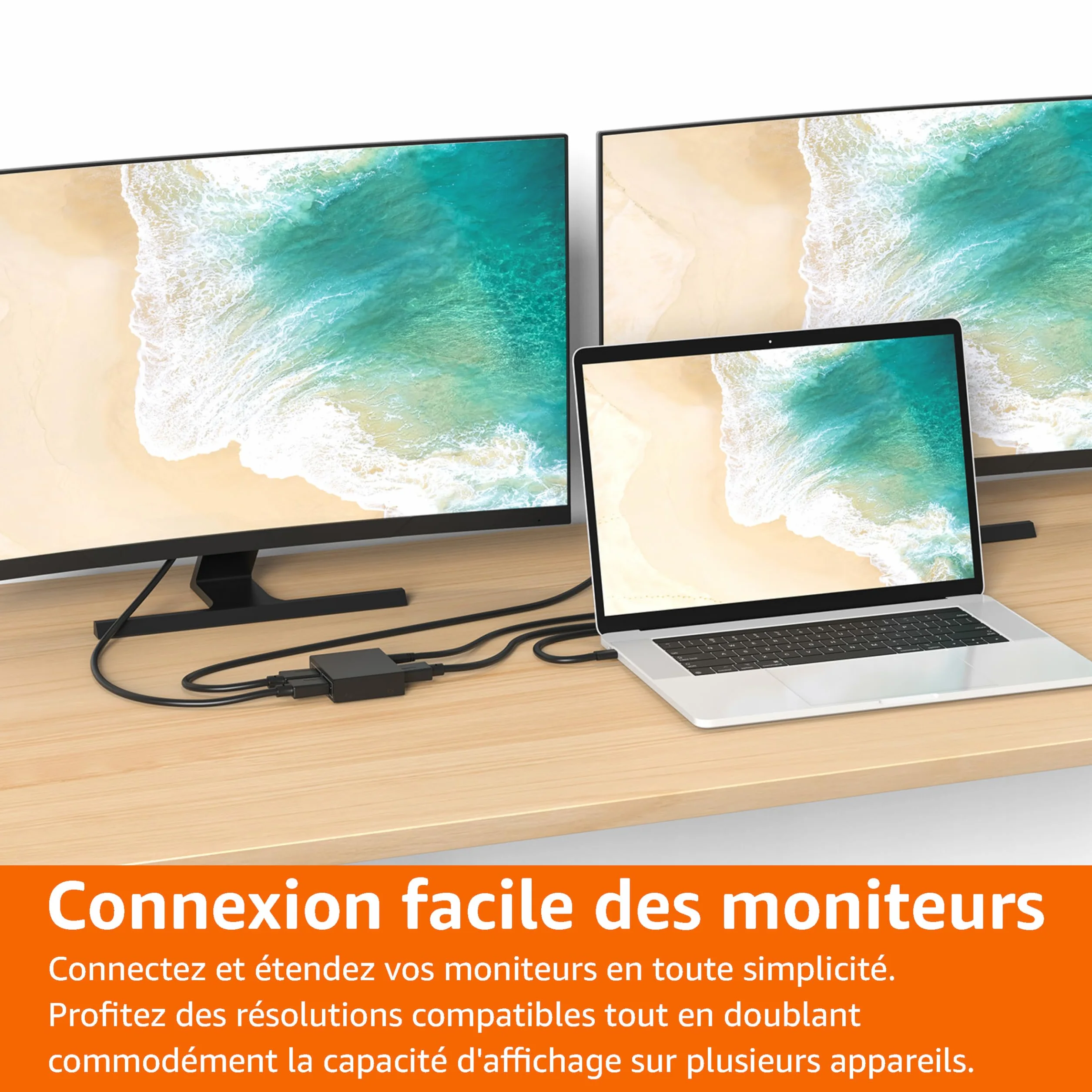Amazon Basics Répartiteur HDMI 1 Entrée 2 Sorties 4K 30Hz Noir