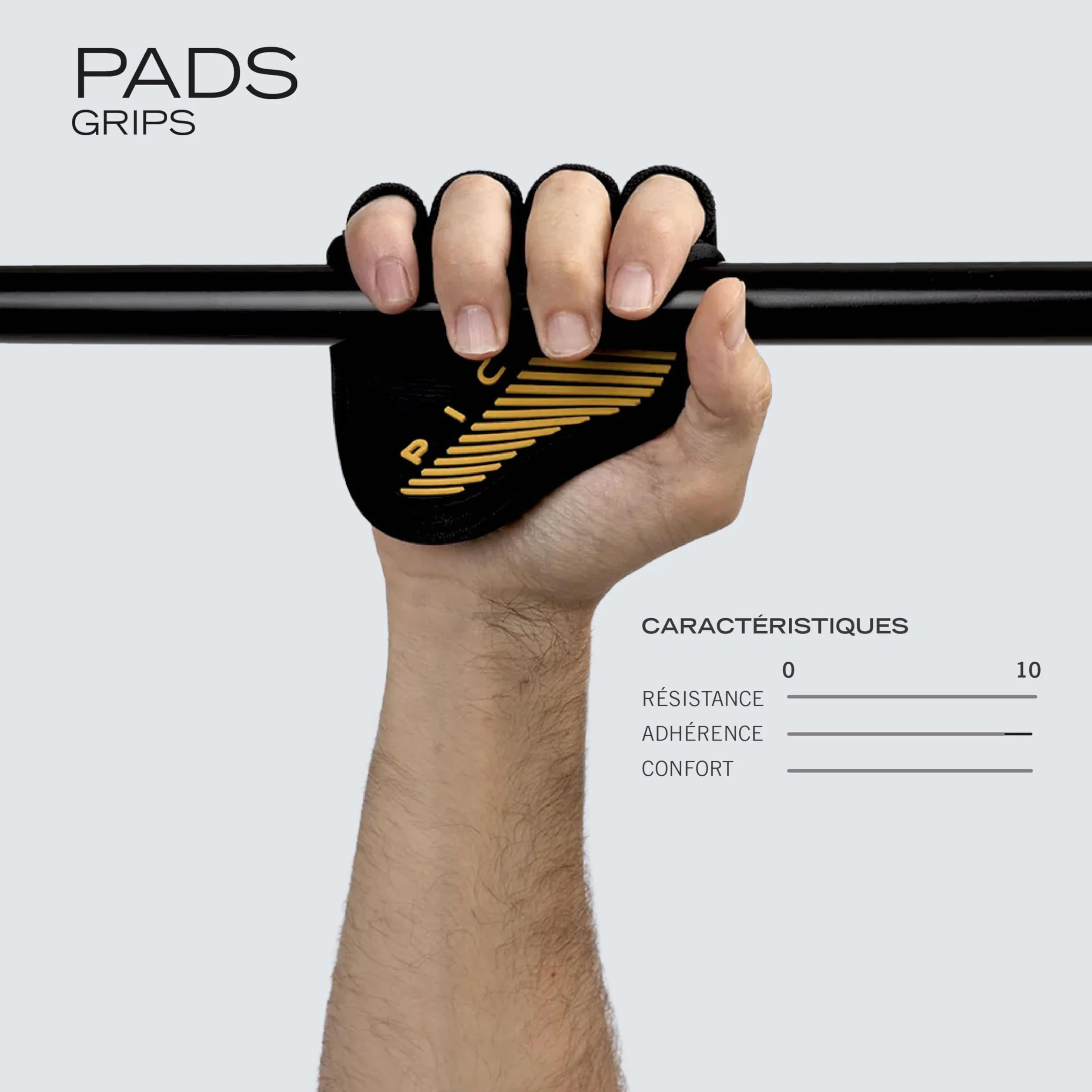 PICSIL Maniques en Néoprène pour Barre de Musculation – Grip Pads pour Tractions & Haltérophilie