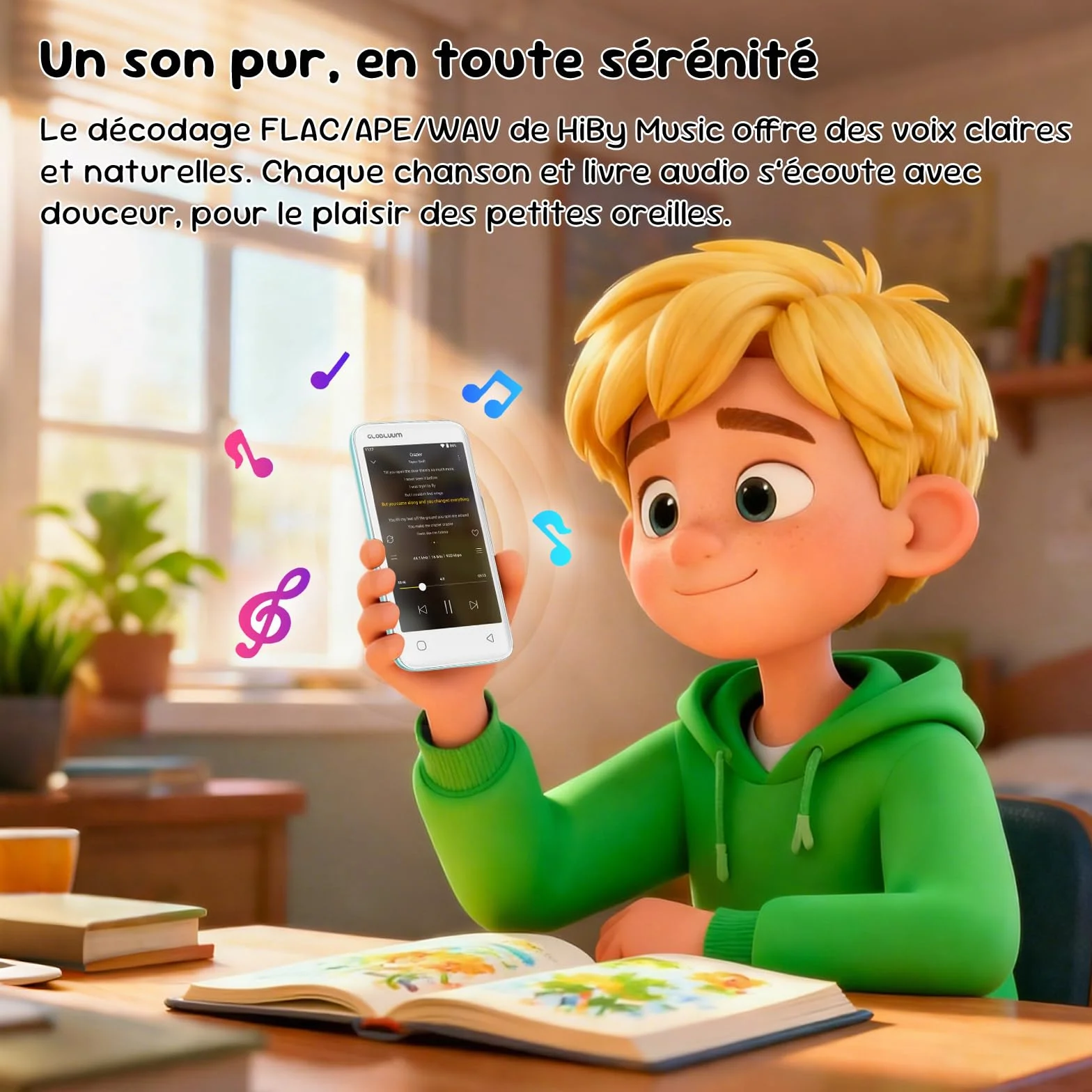Lecteur MP3 Enfants 16 Go Bluetooth Wi-Fi Spotify Audible Vert Menthe