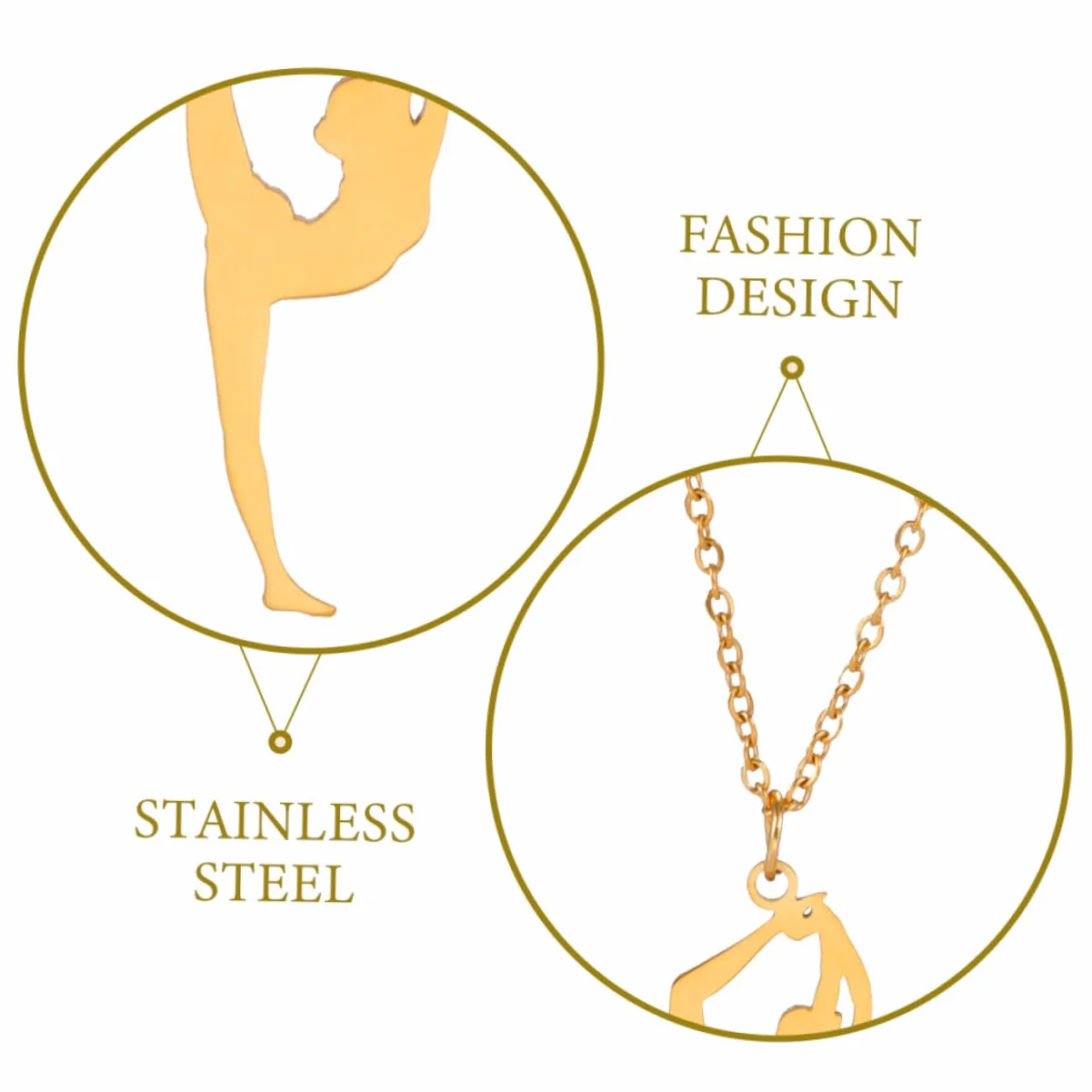 YARNOW collier en or chaîne de cou créative collier pendentif femme bijoux de cou Acier inoxydable Golden