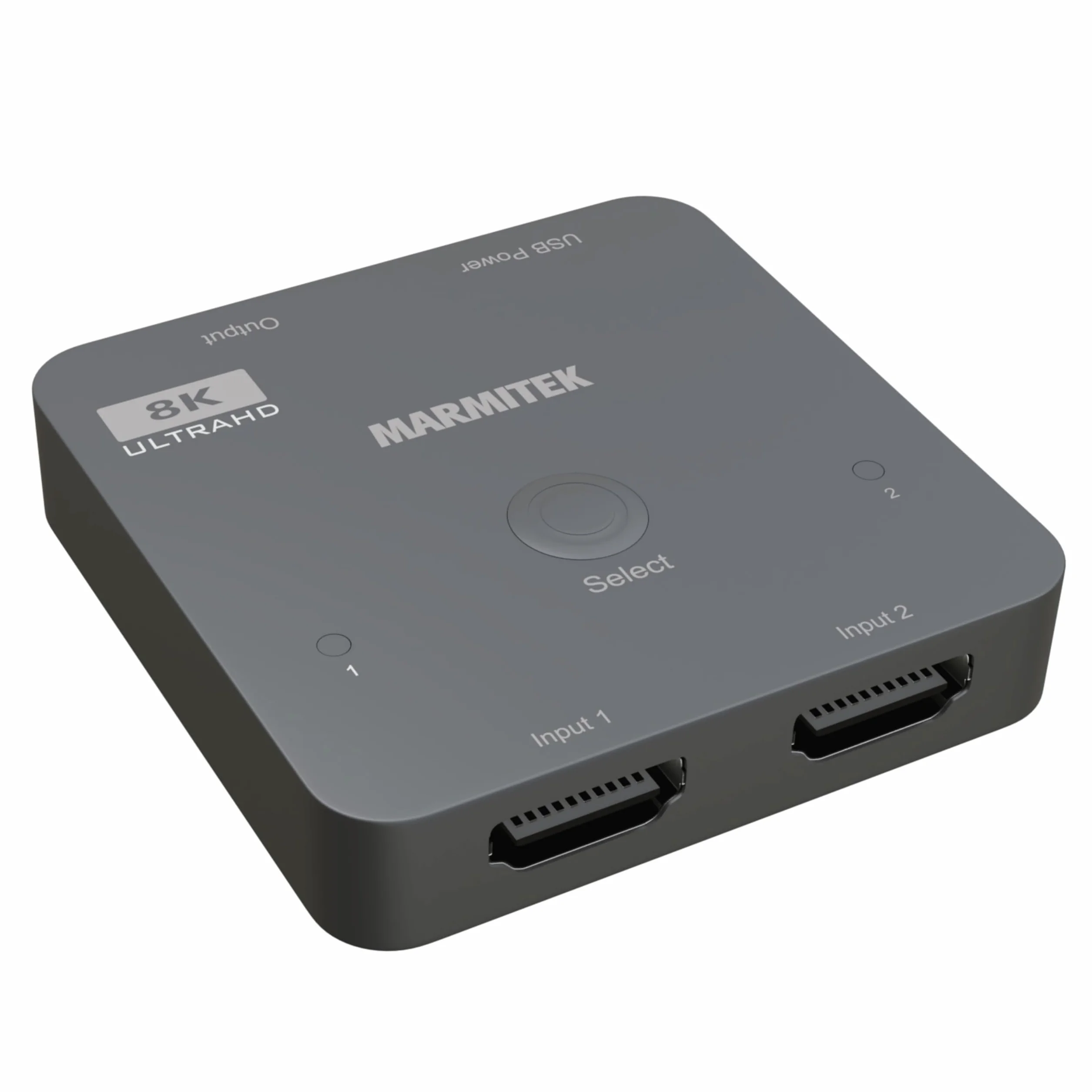 Marmitek AS28 - Switch HDMI 8K60-4K120 Gaming Fluide - HDMI 2.1 2 entrées 1 Sortie - 48 Gbit/s VRR ALLM QMS QFT - Commutation Automatique - sélecteur HDMI