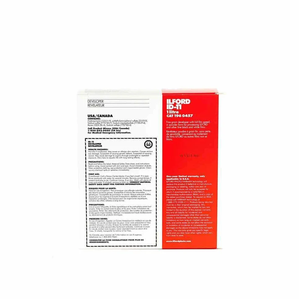 Ilford ID 11 Revelateur Révélateur film poudre pour photo Dose pour 1 litre