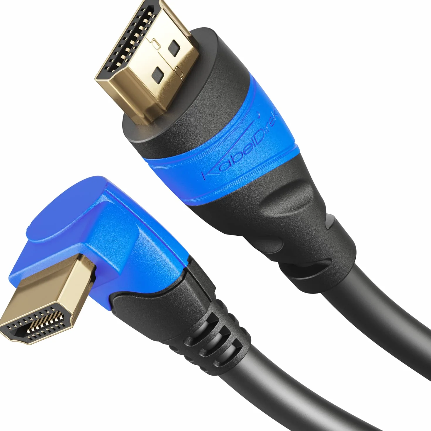 KabelDirekt – Câble HDMI 8K/4K coudé à 90° – 1,5m – blindage A.I.S., conçu en Allemagne (supporte tous les appareils HDMI comme PS5/Xbox/Switch – 8K@60Hz/4K@120Hz, HDCP, High Speed avec Ethernet)