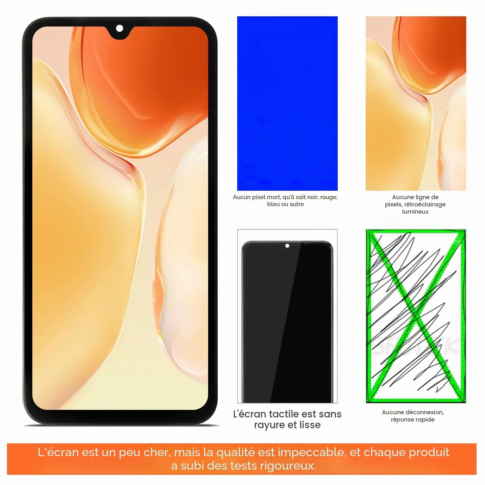 AGCUT Écran LCD pour Samsung A15 4G / 5G LCD Display pour Samsung Galaxy A15 A155F A156B 6,5" LCD Ecran Replacement Touch Screen Digitizer Assembly avec Réparation Outils, Noir avec Cadre