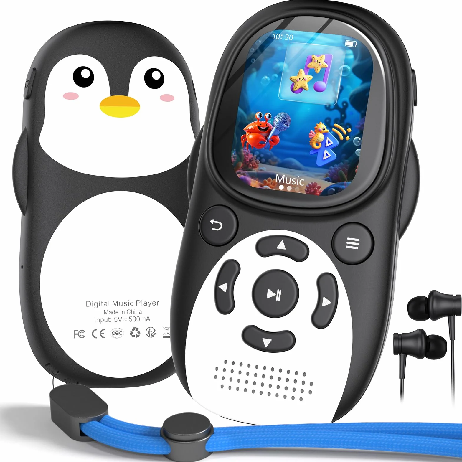 Lecteur MP3 Enfant Bluetooth 5.3 64Go Écran IPS 2 Pouces Radio FM 750mAh