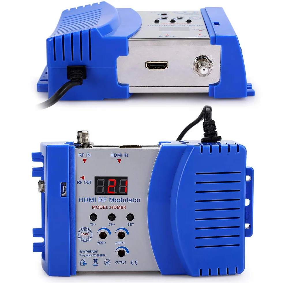 PUSOKEI Modulateur HD HDMI RF VHF/UHF Convertisseur PAL TV