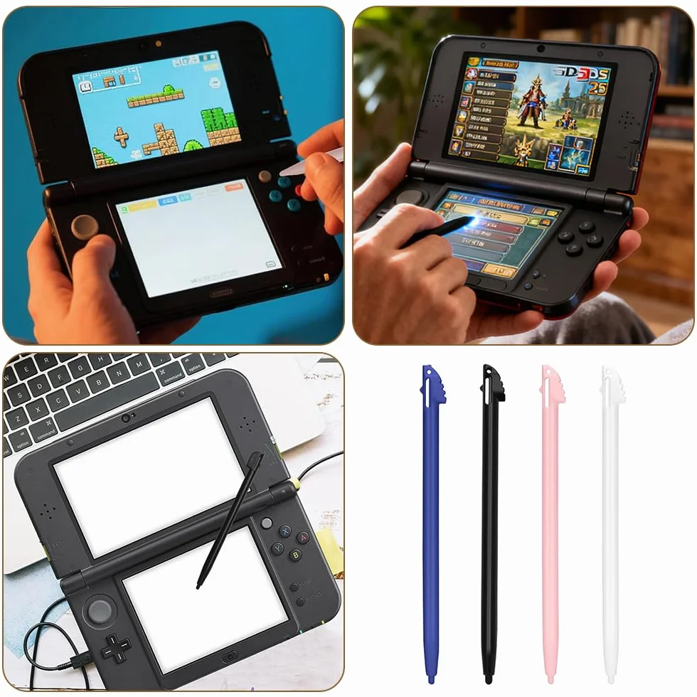 Lot de 4 stylets pour écran tactile Nintendo 3DS XL, accessoires console jeu 3DSXL, plastique (4 couleurs)