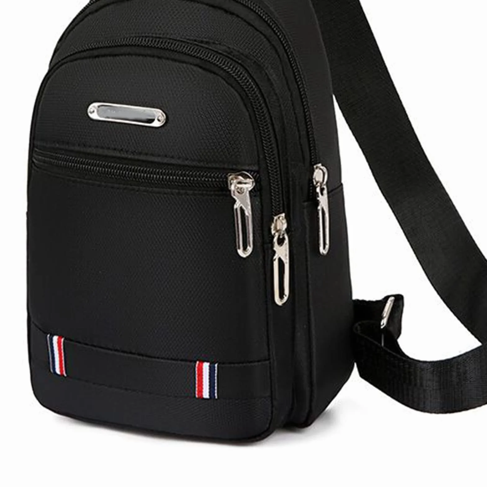 Dilwe Sac de Poitrine Hommes Tissu Oxford Polyester Grande Capacité Sac à Bandoulière Léger