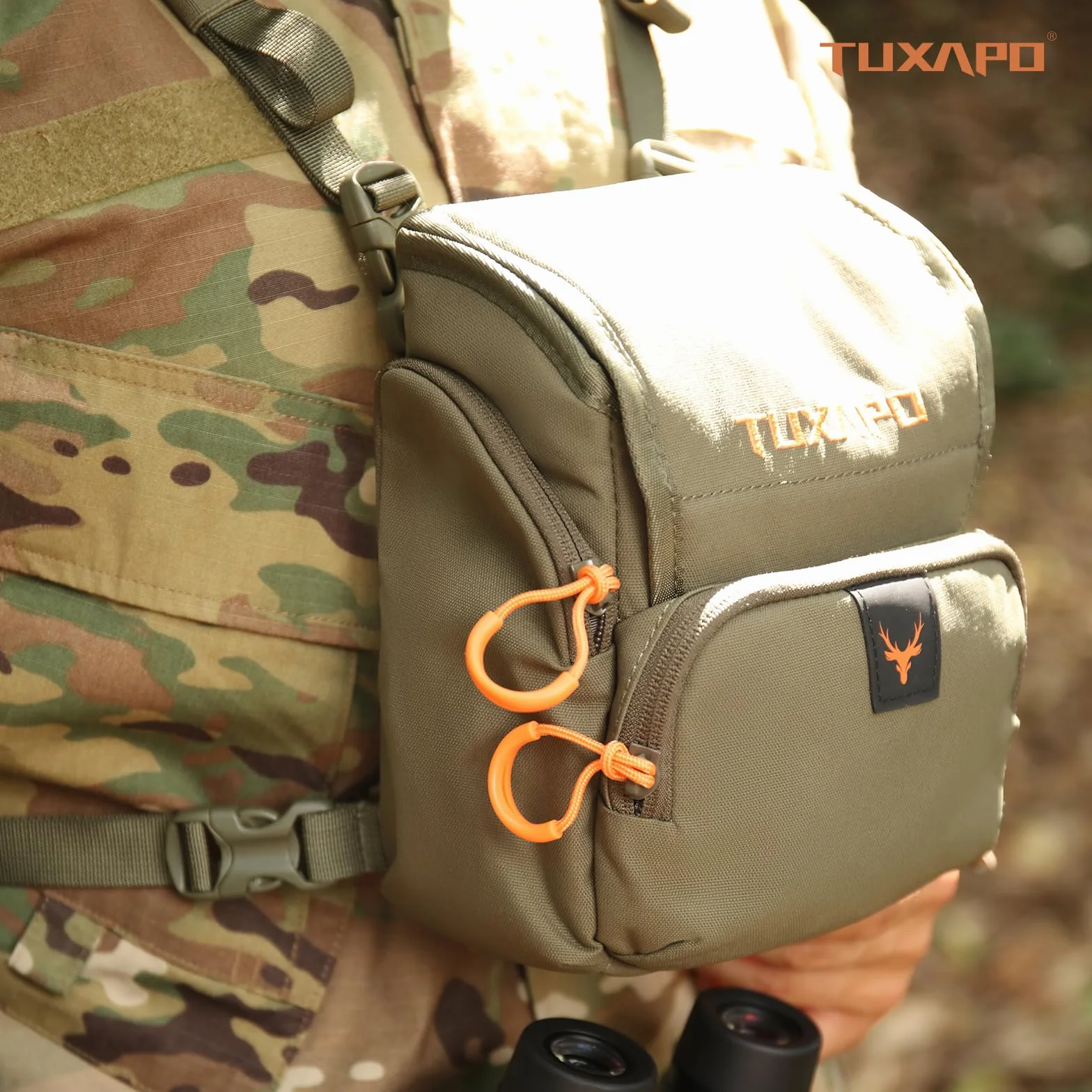 Harnais Binoculaire Poitrine Pack avec Pochette Télémètre pour Chasse Randonnée Tir