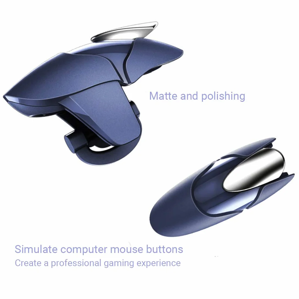 Contrôleur de Jeu Gachette Mobile L1R1 Déclencheur Trigger Tirer Telephone Portable Mobile Gamepad Joystick Universel pour PUBG Android et iOS, Requin Bleu