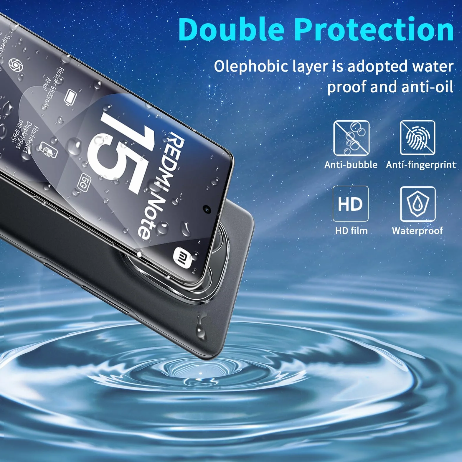 Lutree Verre Trempé pour Xiaomi Redmi Note 15 5G Poco M8 5G, 9H Dureté Anti-Rayures HD, 2+2 Pièces Protection écran et Caméra