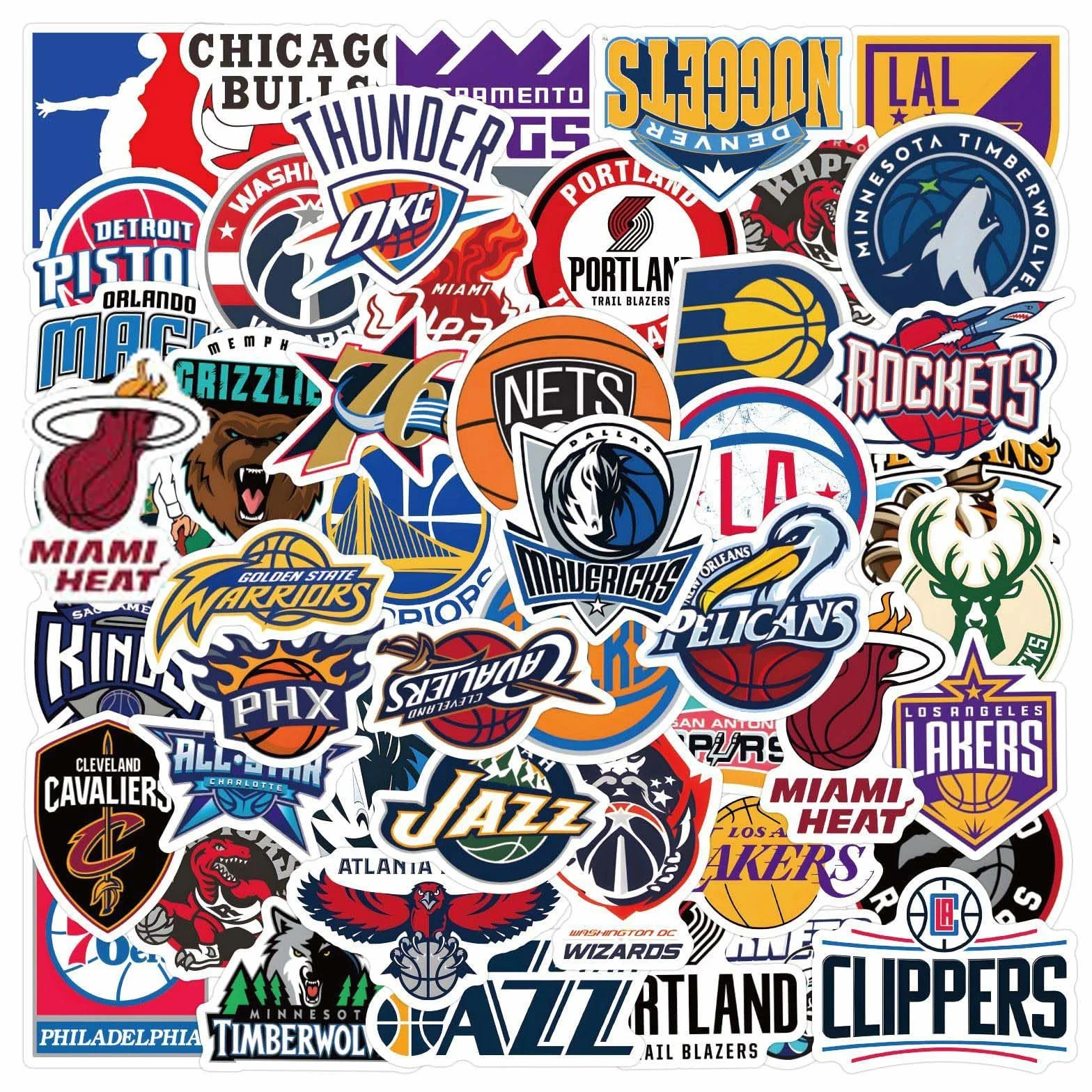 Autocollants de basketball Pack 60 PCS en vinyle pour voiture bouteilles adolescents