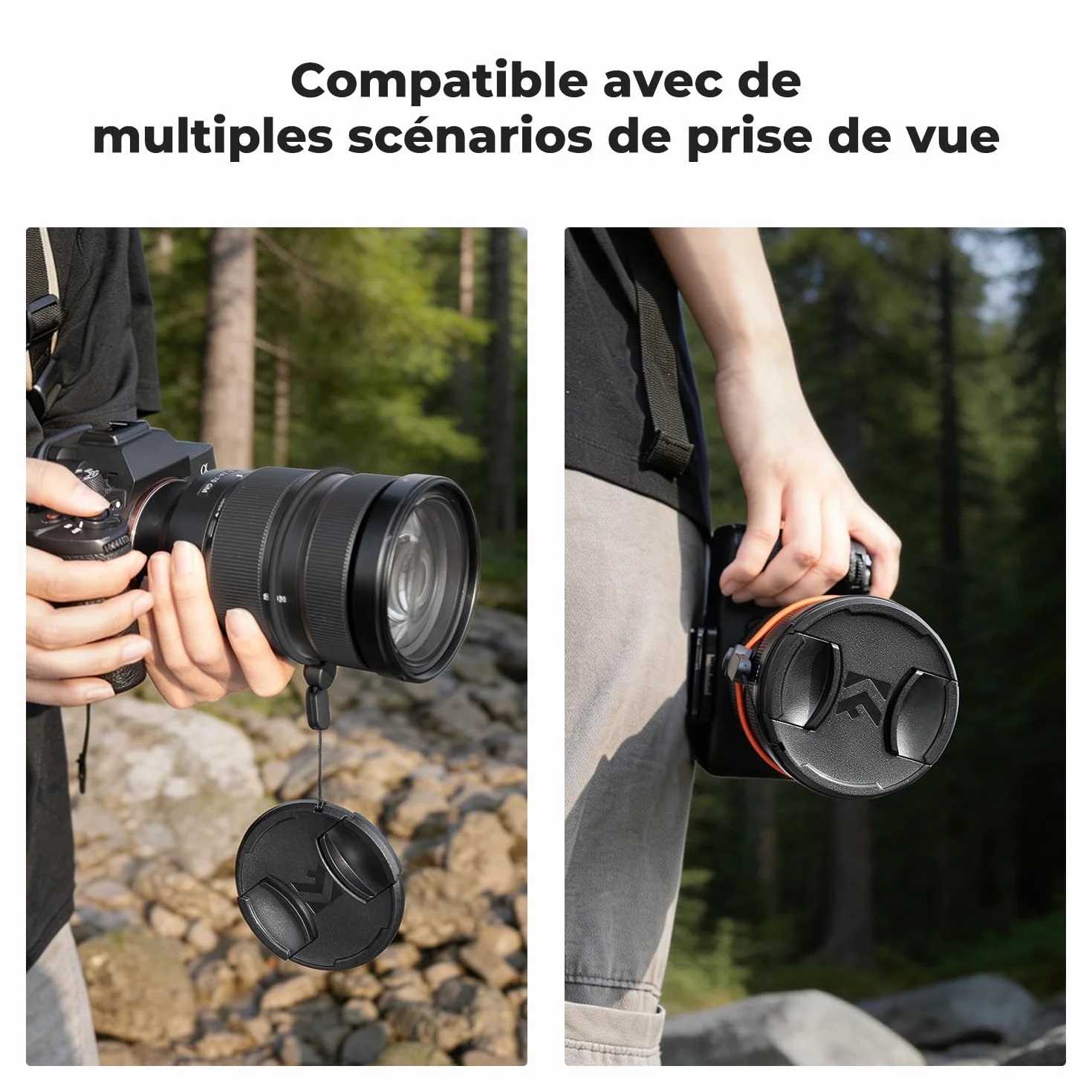 K&F Concept 67mm 2 x Bouchon Objectif + 2 x Élastique + 1 x Chiffon de Nettoyage Emballé sous Vide Compatible avec Appareil Photo Canon Nikon Sony Olympus Fujifilm Pentax Panasonic Leica