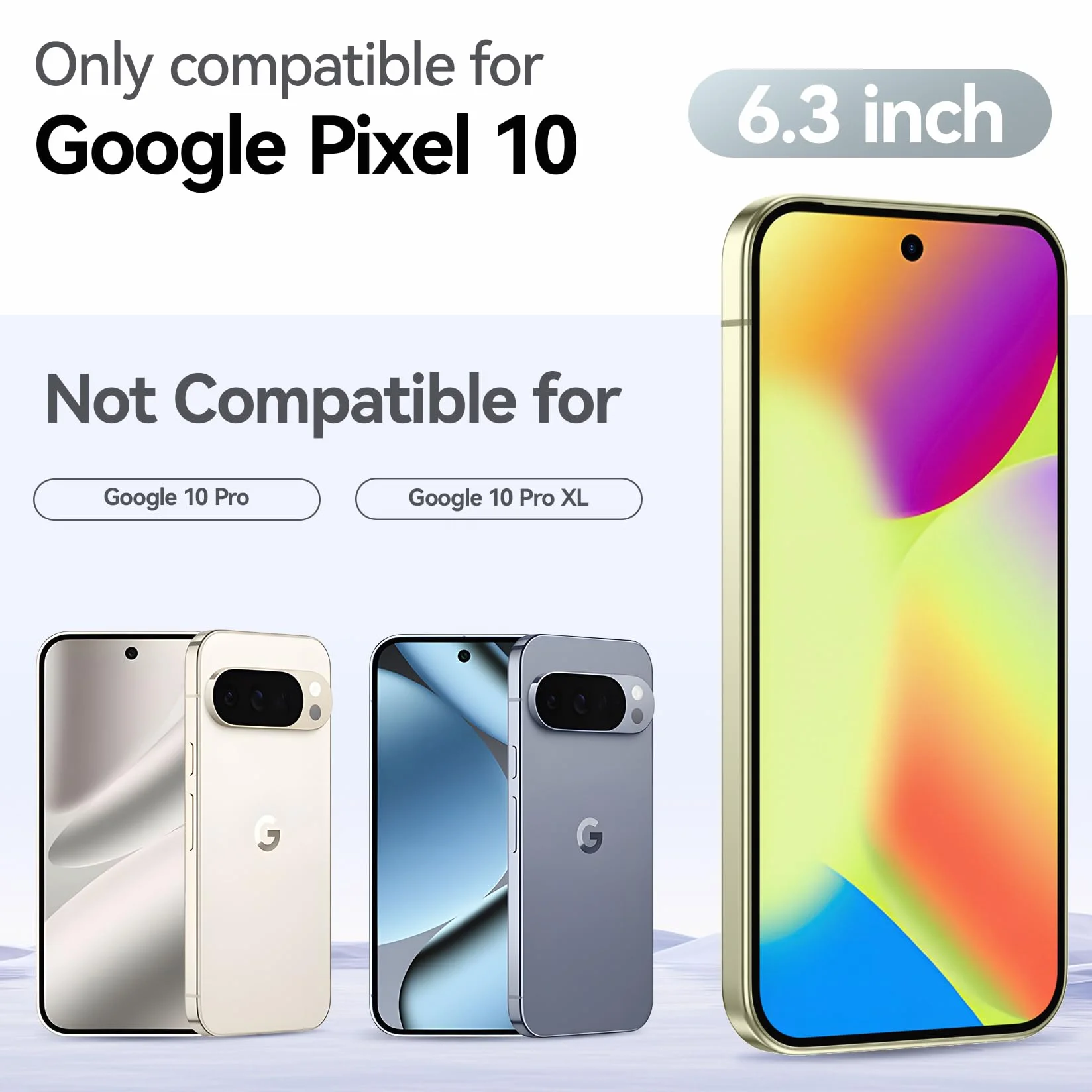 3 Pièces Verre Trempé pour Google pixel 10 5G avec 3 Pièces Caméra Arrière Protecteur, Ultra Résistant Film Protection écran, Sans Bulles Film Protection écran.