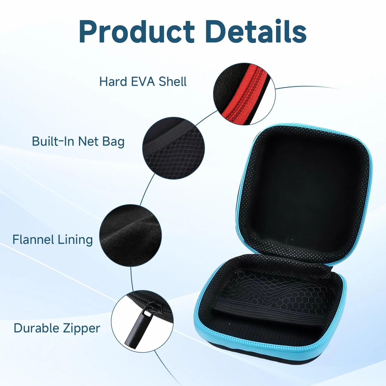 Étui de Rangement pour Casque, Protection Portable avec Fermeture à Glissière, 3 Pièces