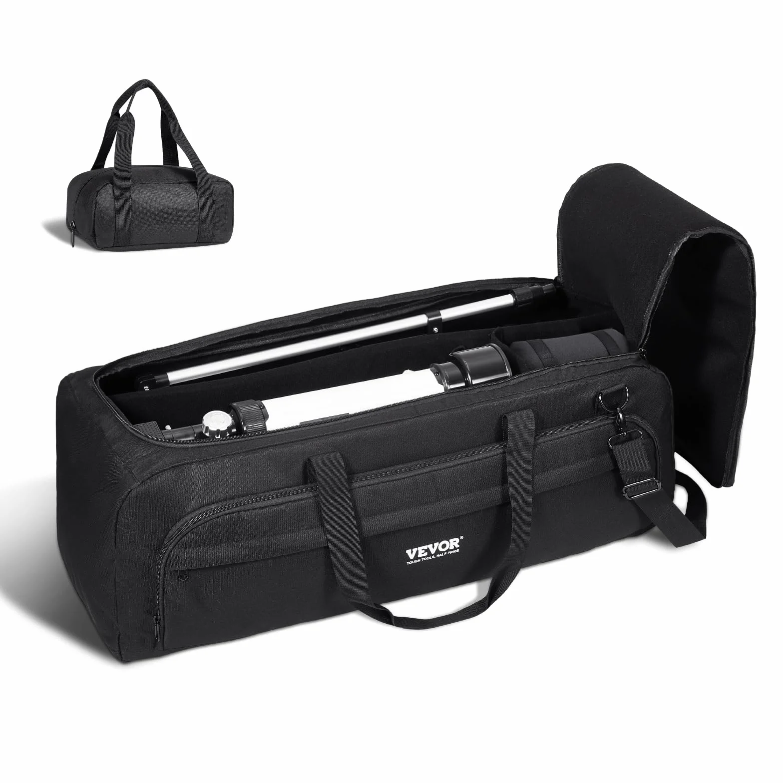 VEVOR Étui pour télescope 770 mm Mallette de Transport avec Boucles Fixes Multi-Poches séparateur Amovible