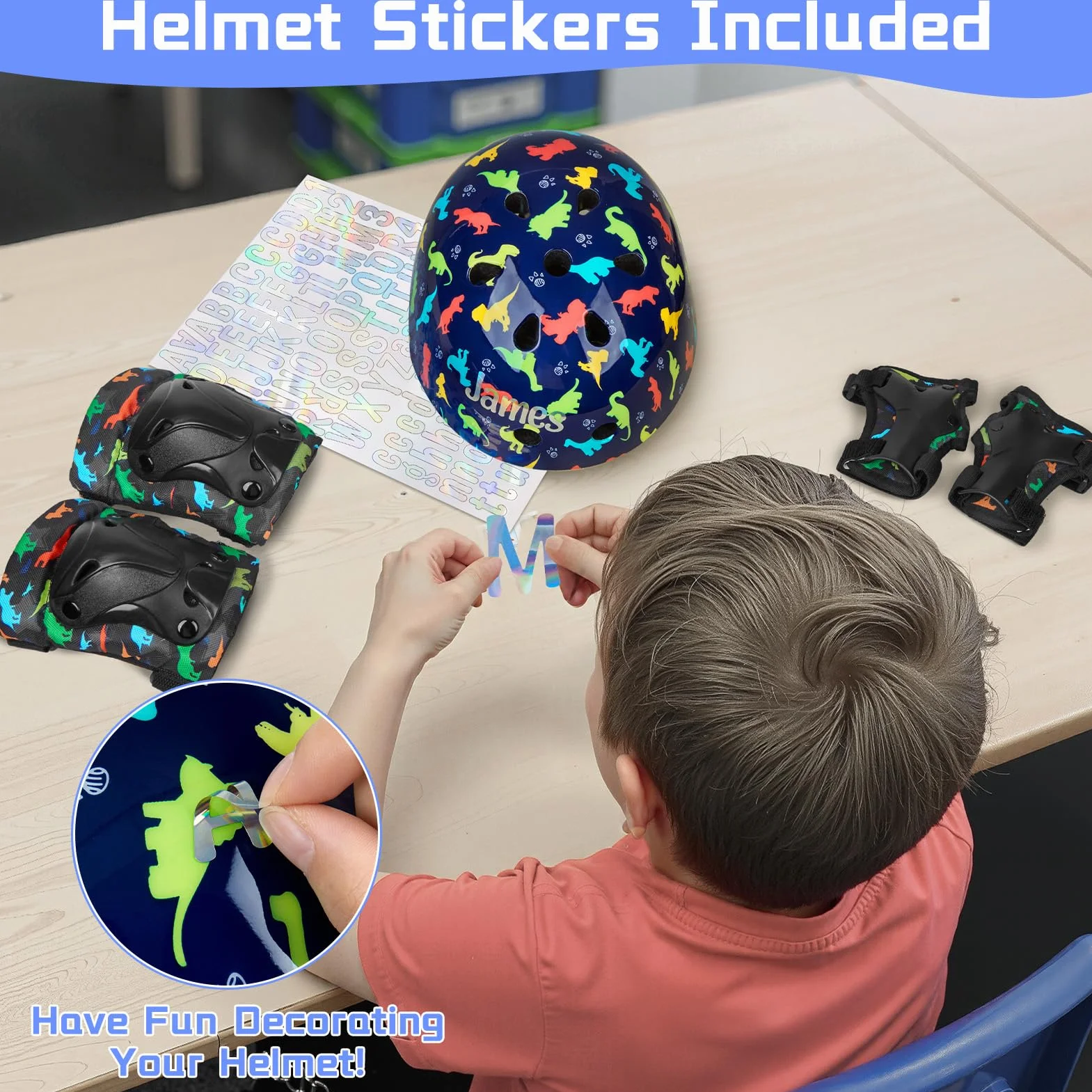 Casque Velo Enfant Licorne Protection Trotinette Genouillères Coudières Réglables Roller Scooter Skateboard 3-8 Ans