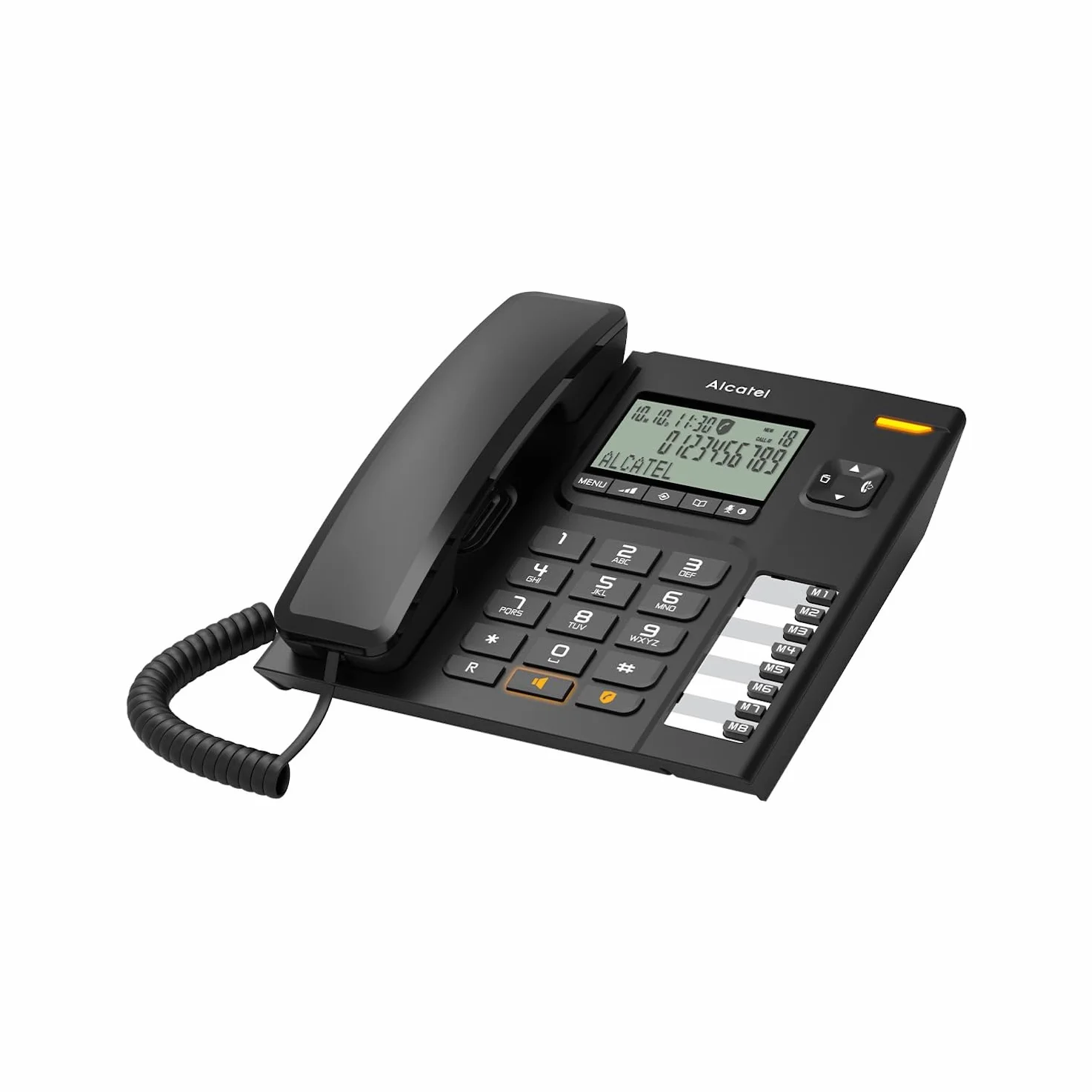 ALCATEL T78 Téléphone Fixe Filaire Grand Écran Alphanumérique Mains Libres Blocage d'Appel Noir