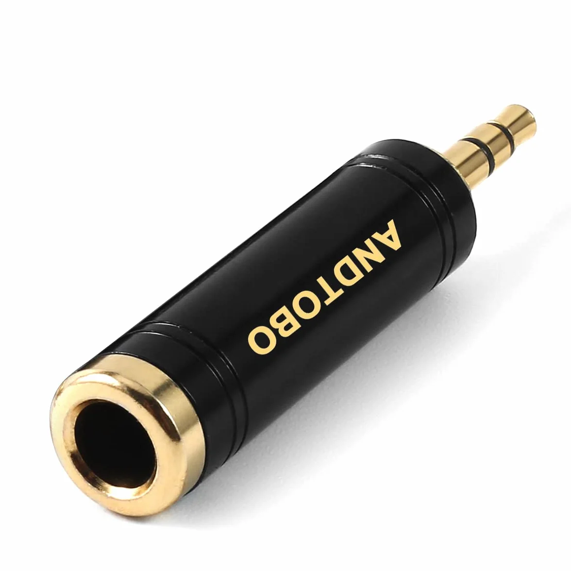 ANDTOBO Adaptateur Casque stéréo 1/4" vers 3,5 mm Jack Femelle 6,35 mm Noir
