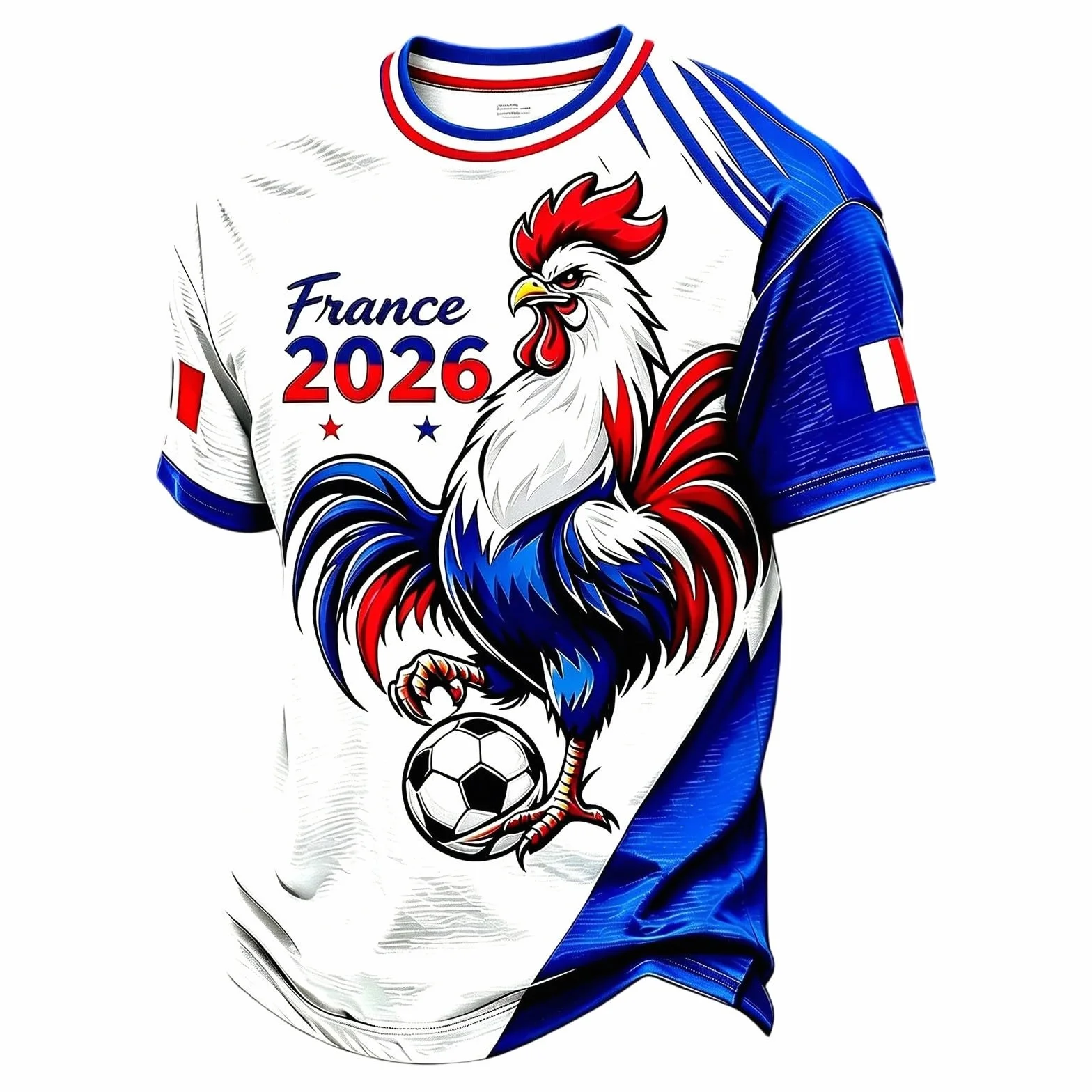 Maillot Femme France 2026, T-Shirt Fan Équipe de France Football