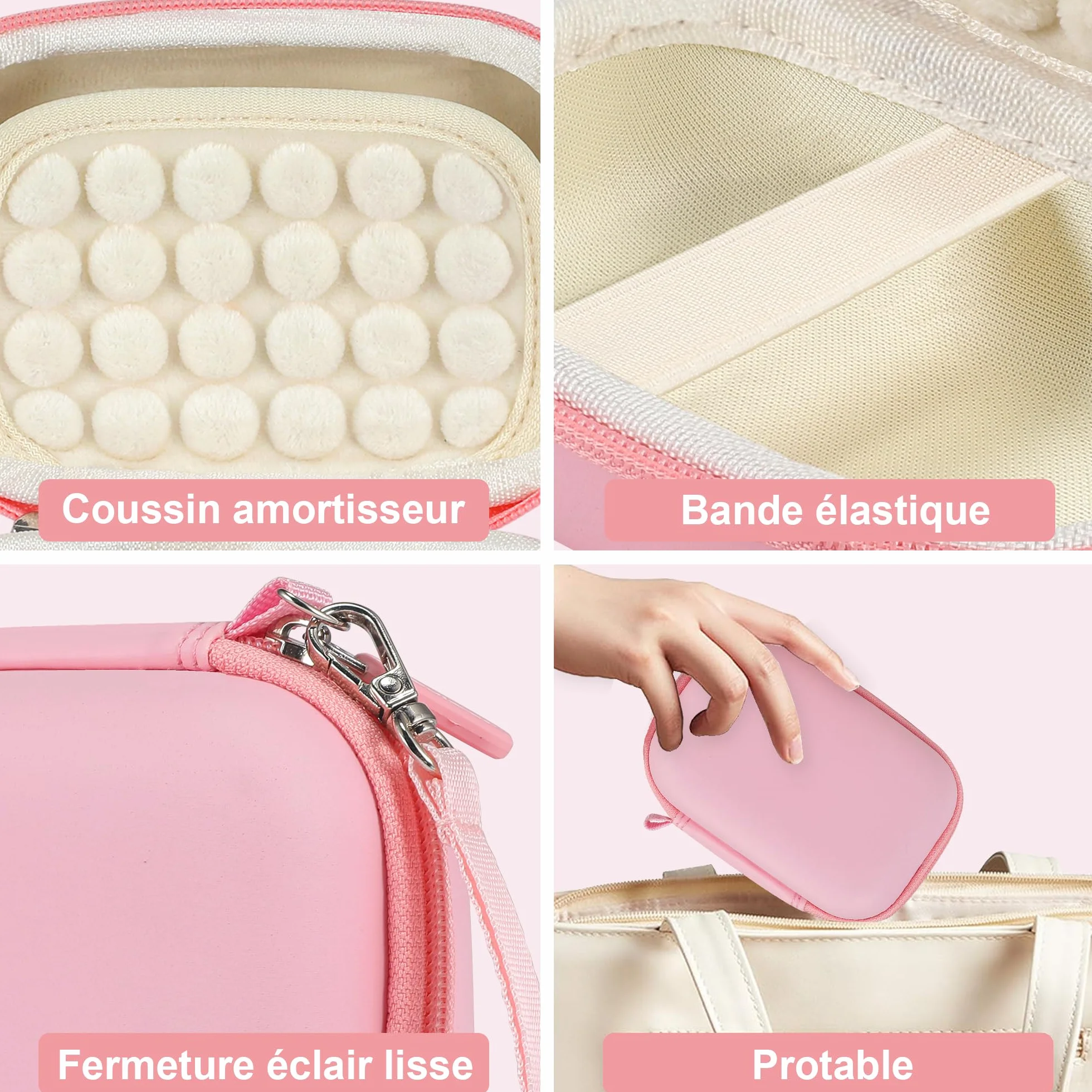 Étui pour Appareil Photo Numérique Leayjeen, Compatible Kodak Pixpro C1 Canon IXUS 285 HS, Coussin Amortisseur Rose
