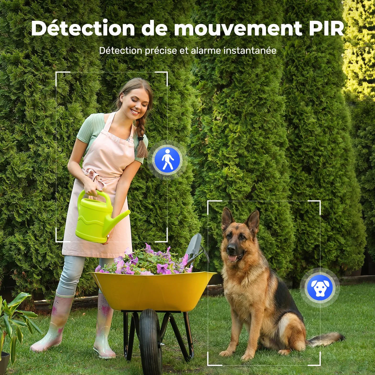 Codnida 4G LTE Caméra de Surveillance Extérieure sans Fil Solaire avec Carte SIM,9000mAh Batterie,2K HD,Vision Nocturne Couleur,Audio Bidirectionnel,IP66