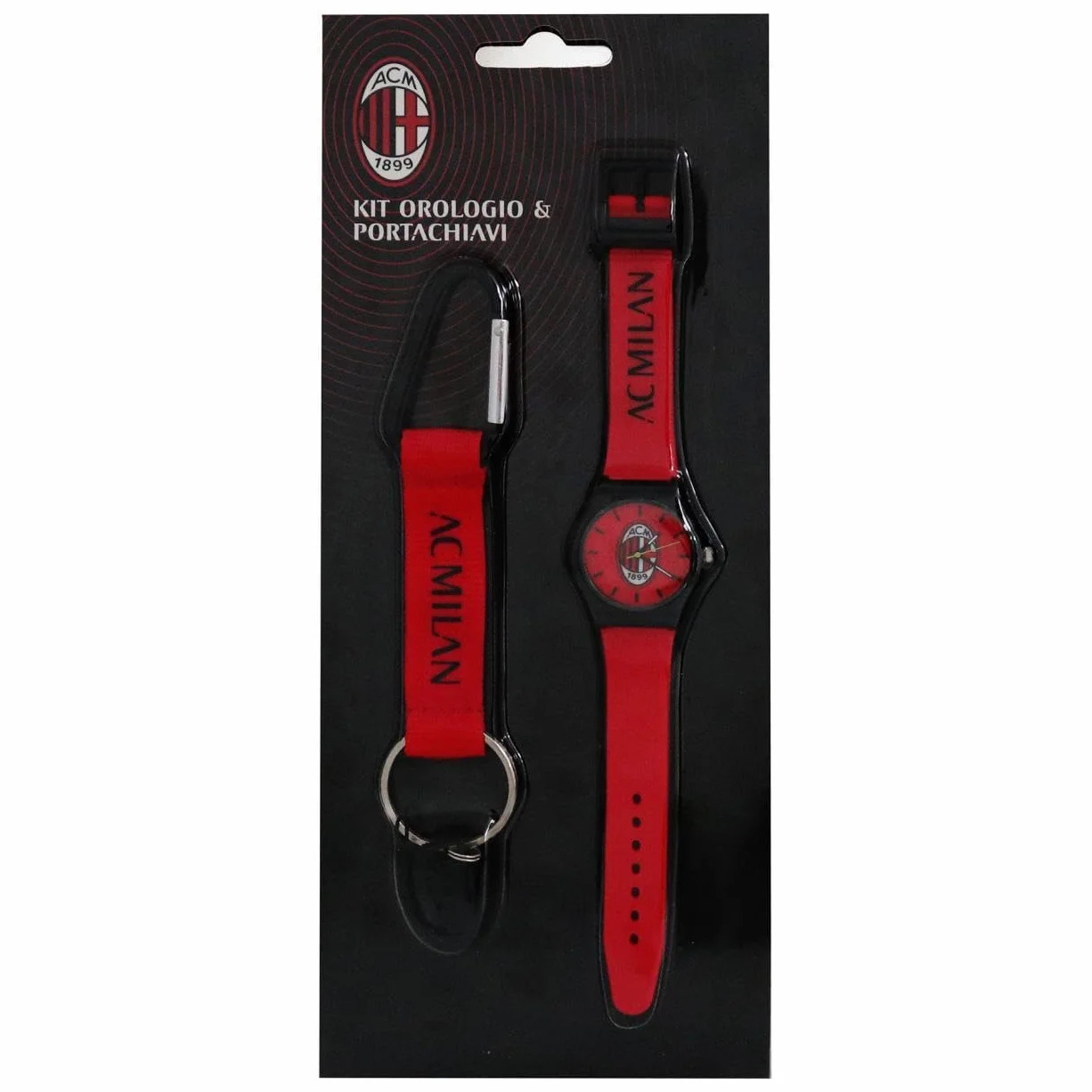 AC Milan Lot officiel montre et porte-clés mousqueton