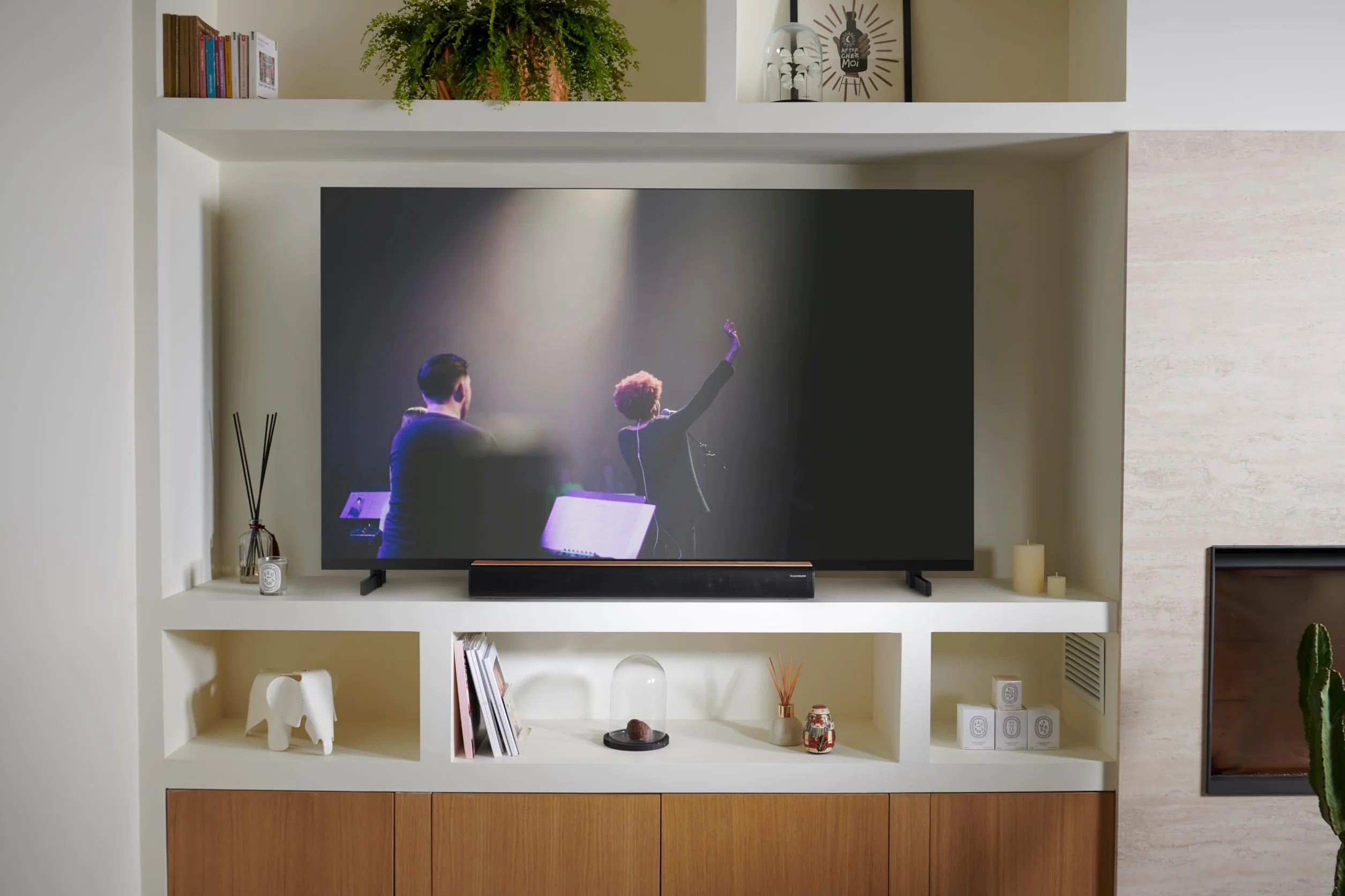 THOMSON Barre de Son Bluetooth 5.0 200W Sans fil Noir Bois 86 cm SB402BT