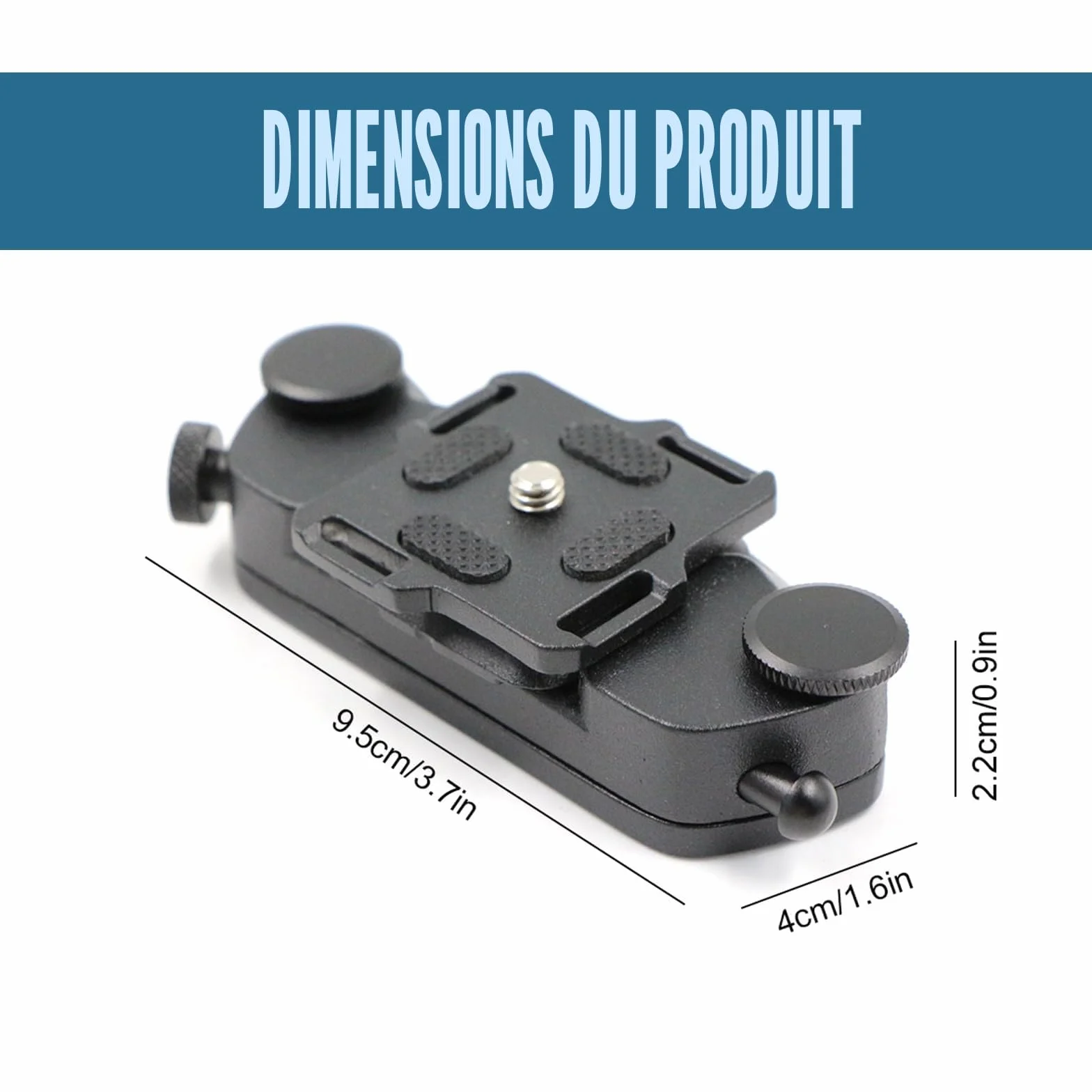 Clip de Ceinture pour Appareil Caméra Sangle pour Sac à Dos Clip de Ceinture en Alliage D'aluminium à Fermeture Rapide Avec Support 1/4 pour Appareil Photo et Sac à Dos.
