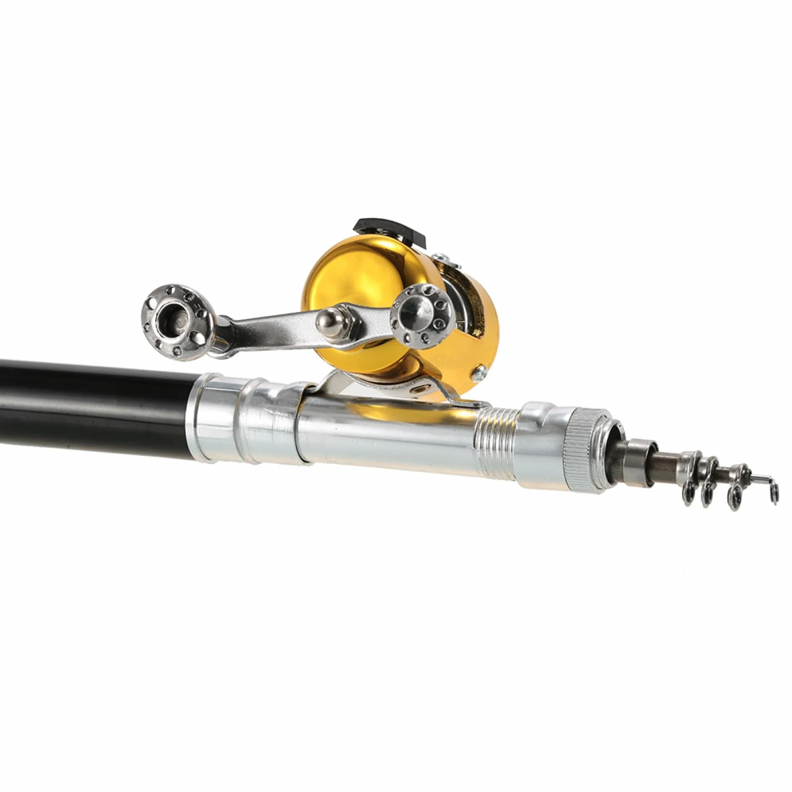 Télescopique canne à pêche kit avec moulinet en alliage d'aluminium portable