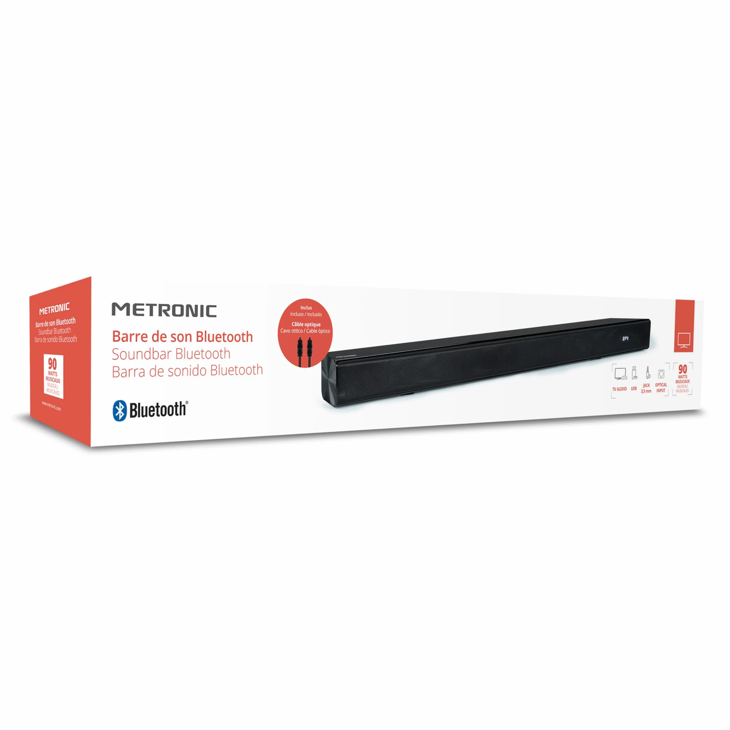 METRONIC Barre de Son TV 2.0 Bluetooth 5.3 Soundbar Home Cinéma