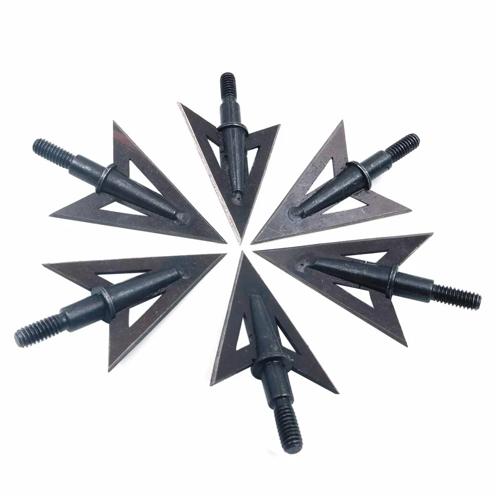 Namvo 6 pièces Flèche de Poisson en Acier Inoxydable Broadheads 100 Grain Tir à l'Arc Chasse Plein Air