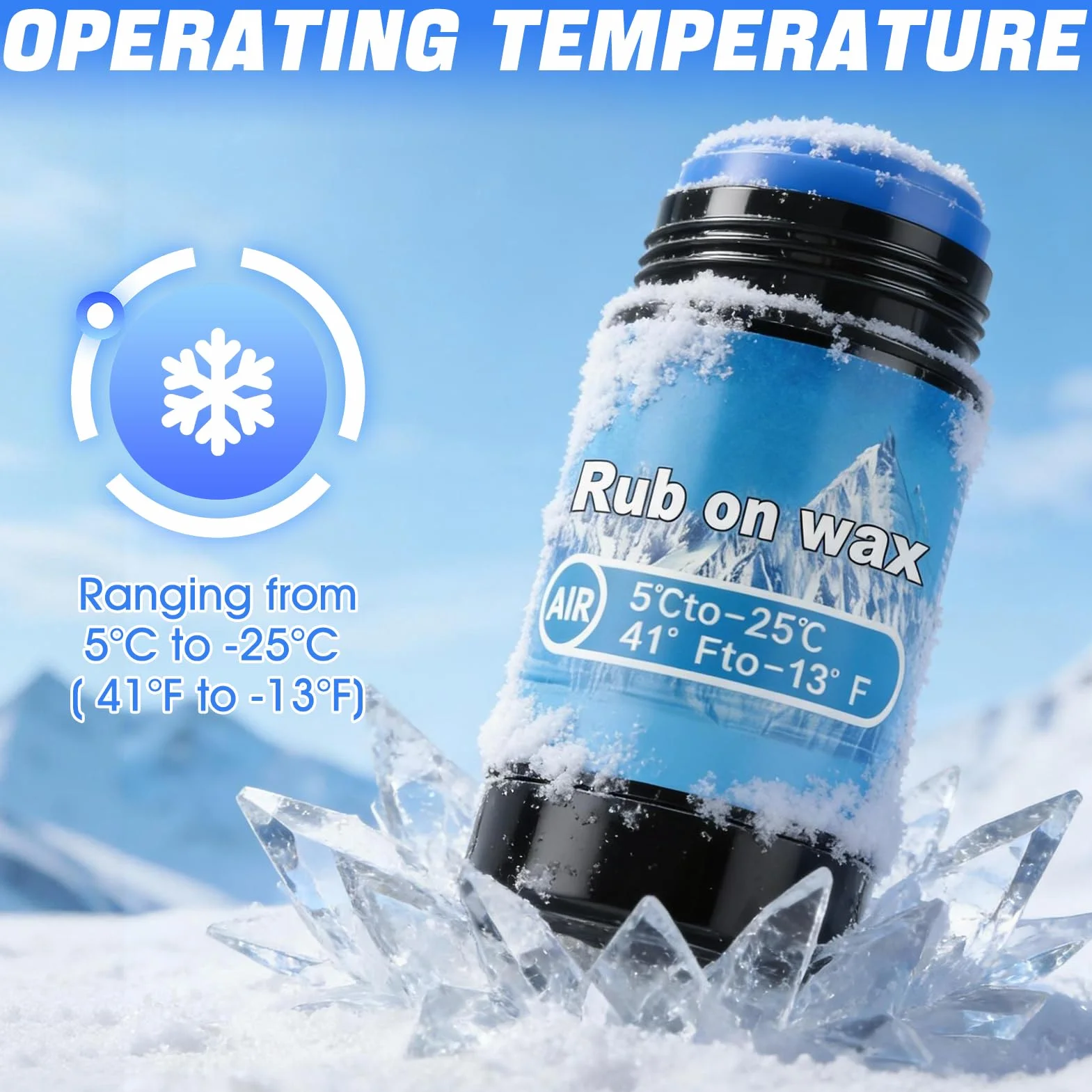 Fart Ski Kit 75g, Fartage Ski - Applicateur en Liège, Convient aux Skis et Snowboards