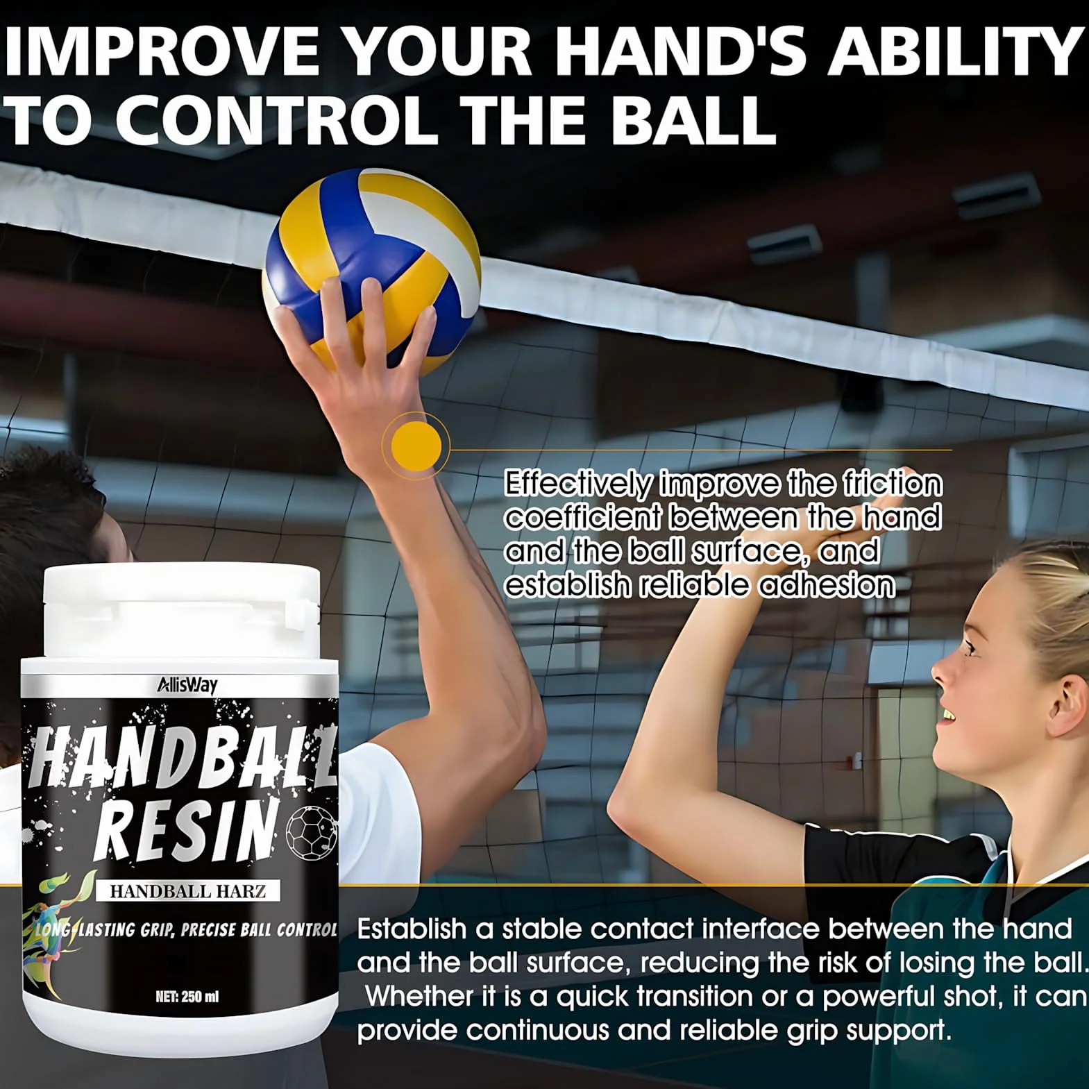 Résine Handball 250 ML Forte Adhérence Contrôle Optimal du Ballon Facile à Appliquer et à Nettoyer